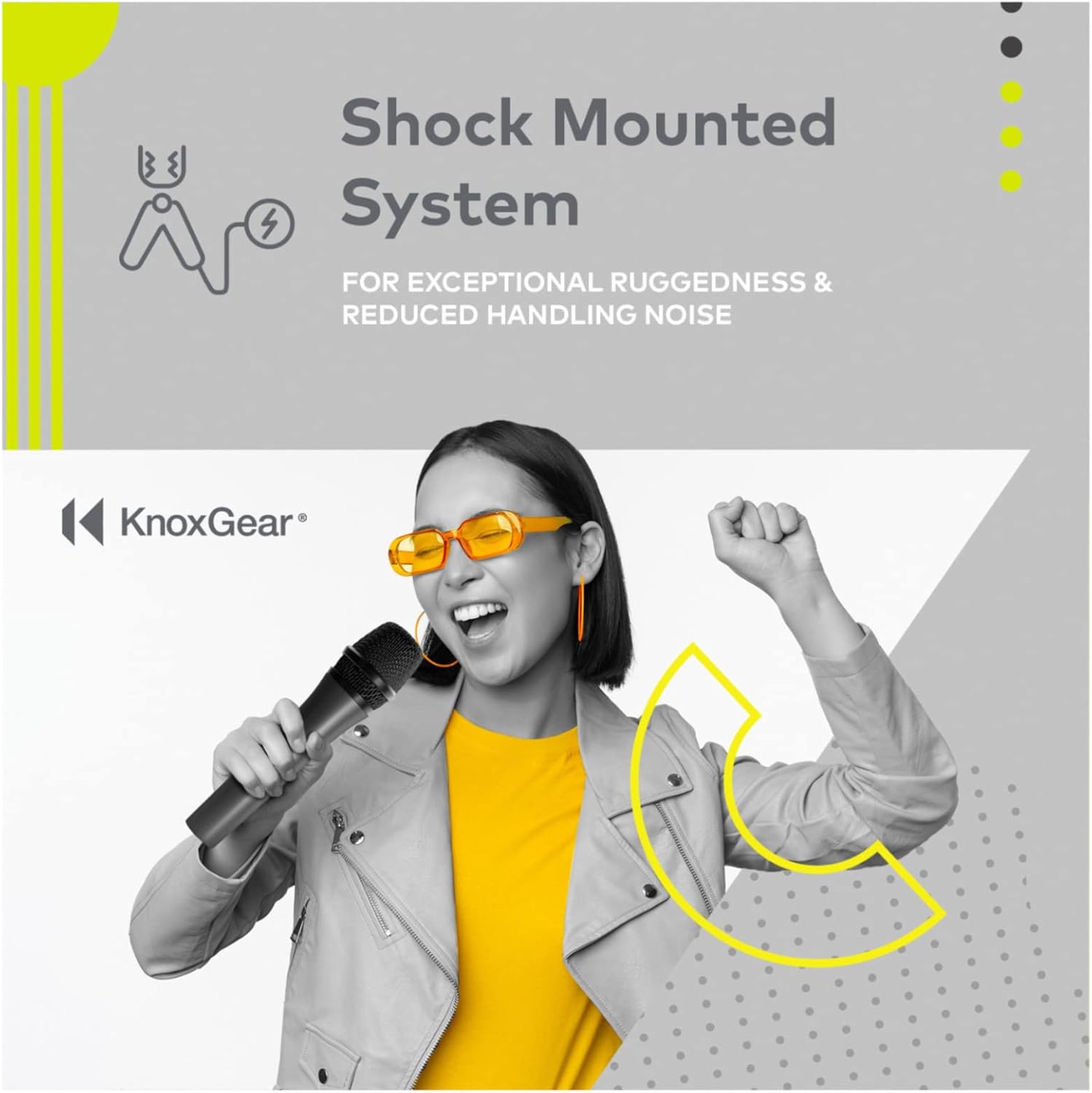 Knox Gear HDM-100 Uni-Directional Dynamic Cardioid Microphone (Desktop Mic Clip Included) for Music and Podcast Recording, PC Streaming Bundle with Knox Gear Desktop Boom Arm and Shock Mount (3 Items)