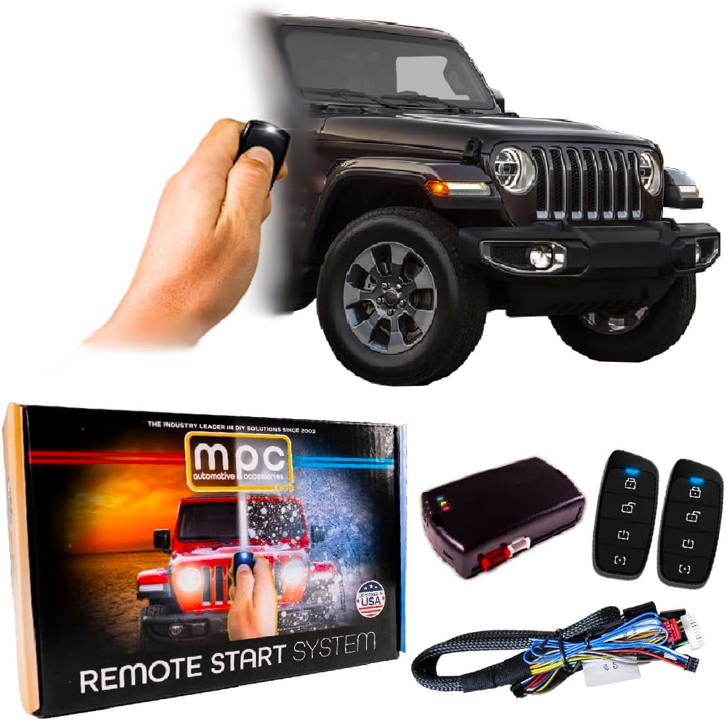 MPC Remote Start Compatible with Jeep Wrangler 2007-2018 || 2-Way Long Range Remotes || Plug and Play || USA Tech Support