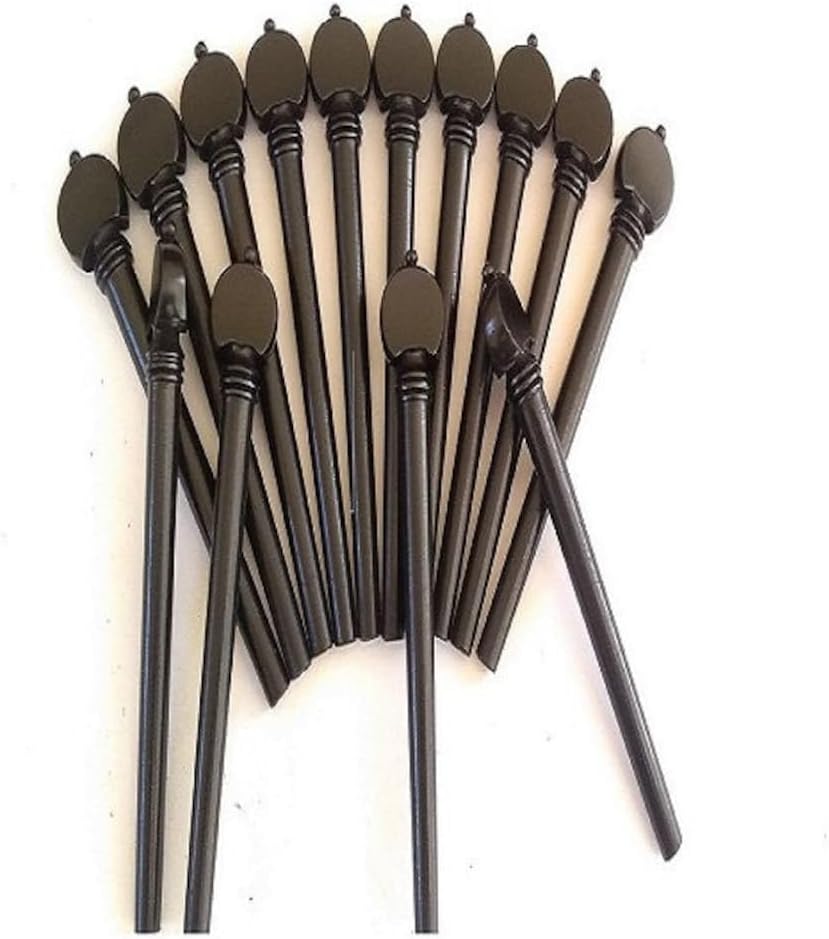 Set of 13 Handmade Lute Pegs – AAA Grade Ebony Wood, Traditional Baroque Style Tuning Pegs for Early Music Lutes, Precision-Crafted for Restoration, Reproduction Instruments (EBONY WOOD 9/7/135)