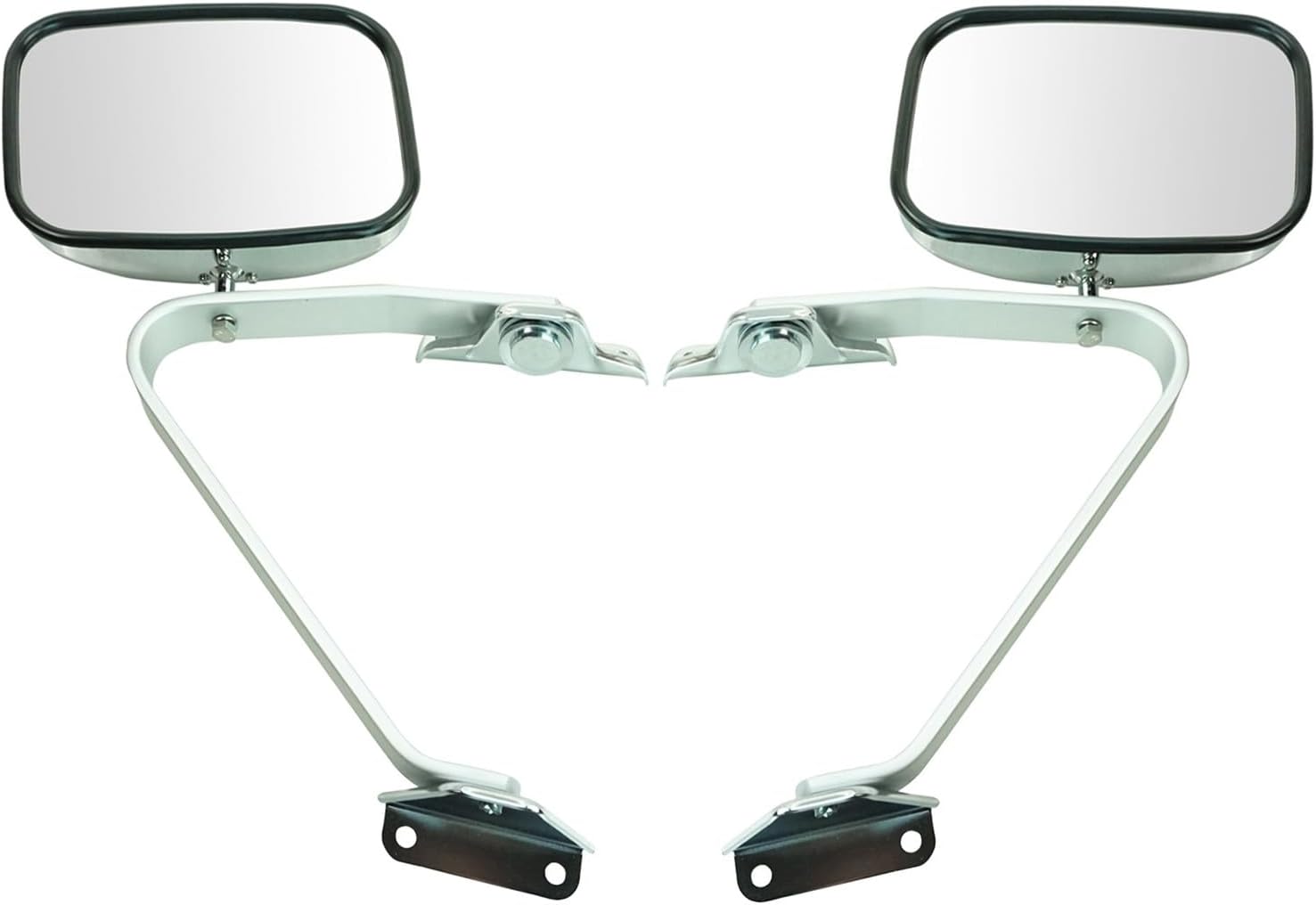 TRQ 2 Piece Driver and Passenger Side Mirror Assembly Set Manual Adjustment Non-Heated No Memory Chrome Compatible with 1987-1991 Ford Bronco F150
