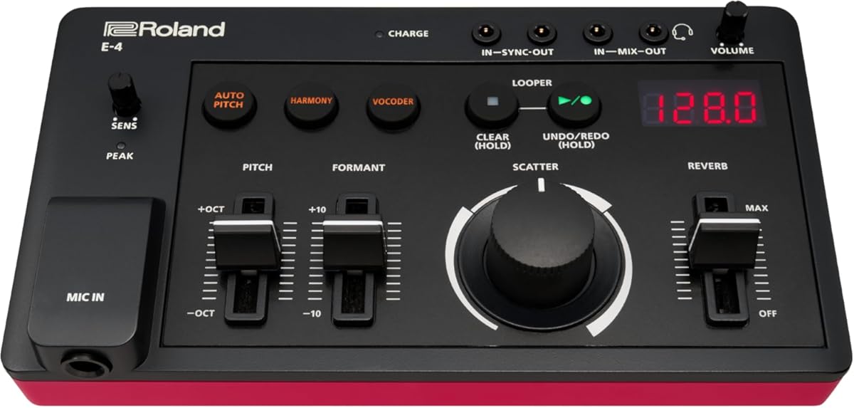 Roland AIRA Compact E-4 VOICE TWEAKER| Vocal Performance Tool with Powerful Voice Transformer Effects | Vocoder | Looper | Harmony | Auto Pitch | MIDI | For Singing & Vocal Artists