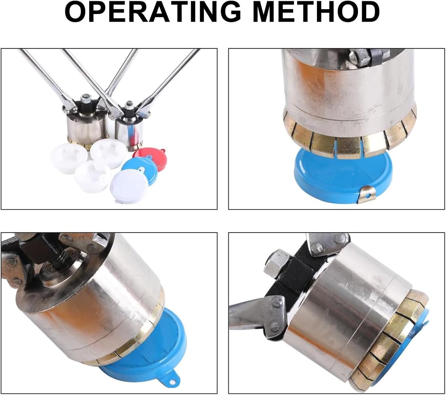 200L Oil Drum Pressure Cap Crimping Tool, 35&70mm Sealing Barrel Crimper Sealer, Manual Iron Barrel Sealing Machine,35mm+70mm