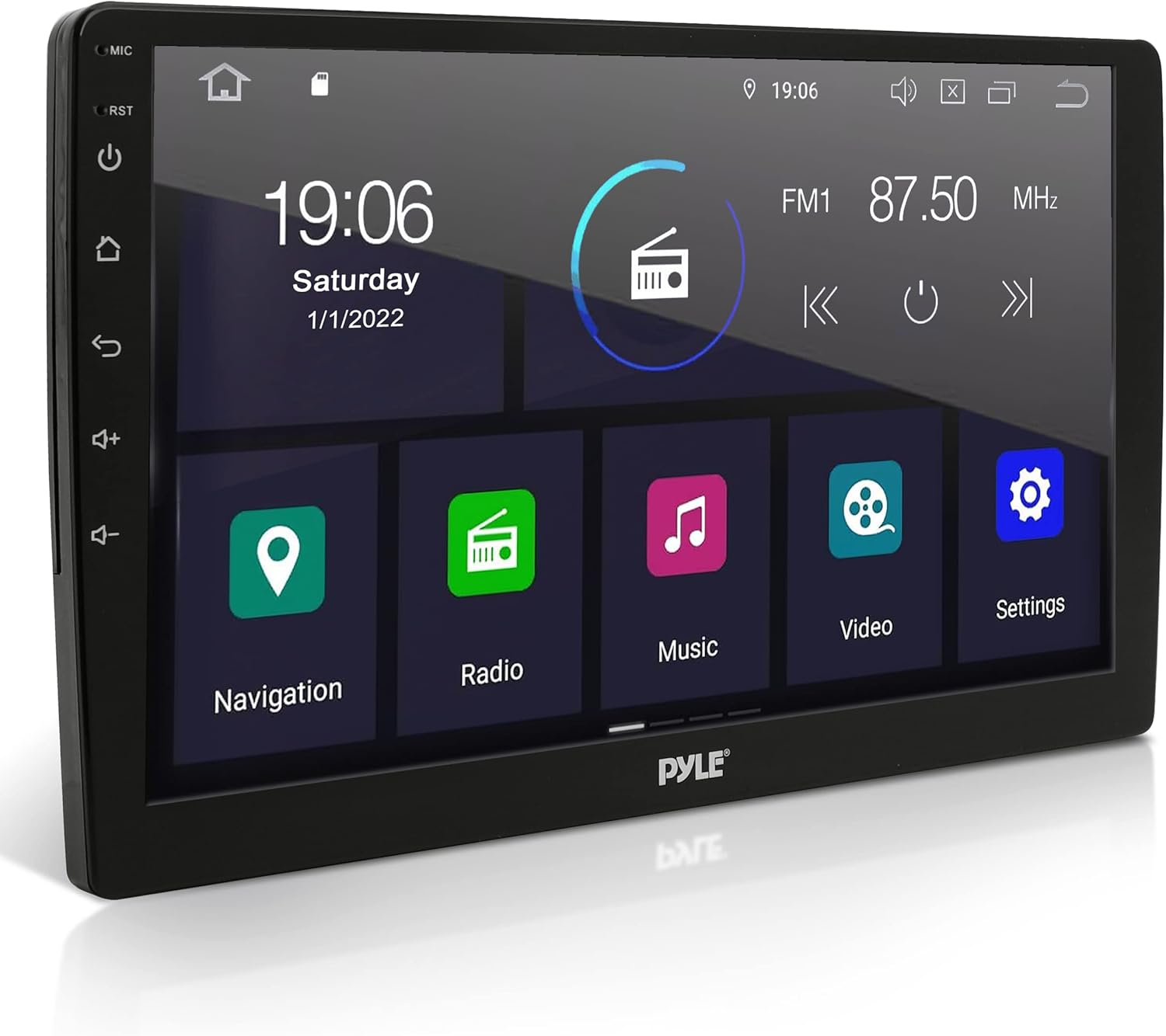 Pyle Double DIN Car Stereo Receiver - 6.95 Inch Back & 10 inch Monitor 1080P HD Touch Screen Bluetooth Car Radio Audio Receiver r - WiFi/GPS/AM/FM Radio, Mirror Link for Android/iOS