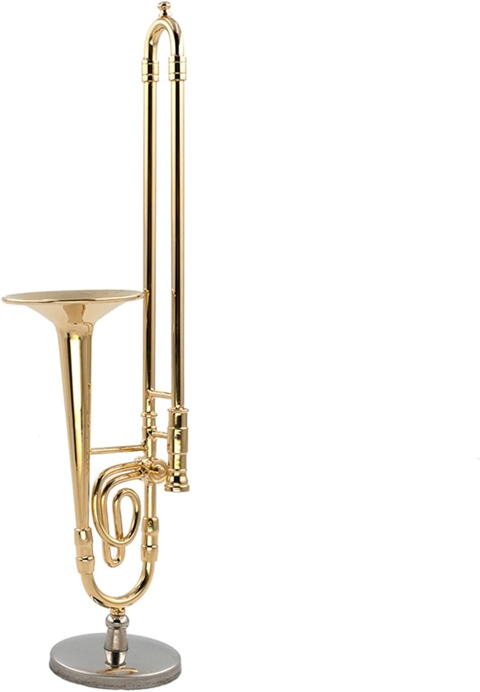 Musical Ornaments Decoration Golden Miniature Copper Trombone Model with Support Mini Decorative Ornaments for Room (Color : 30cm)