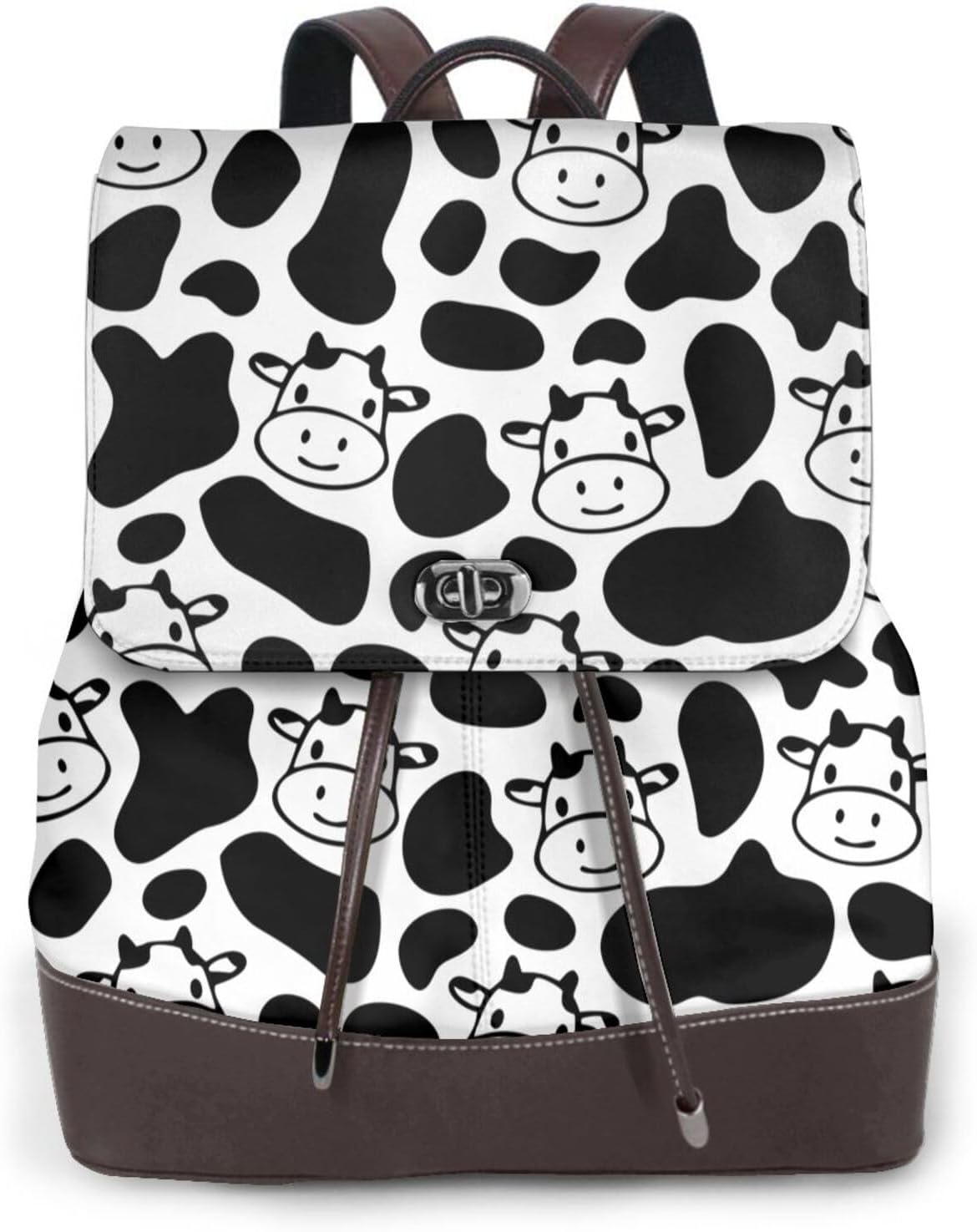 Cow Print for Womens Backpack Purse Microfiber PU Anti-theft Large Fashion Designer Travel Bag Ladies Shoulder Bags