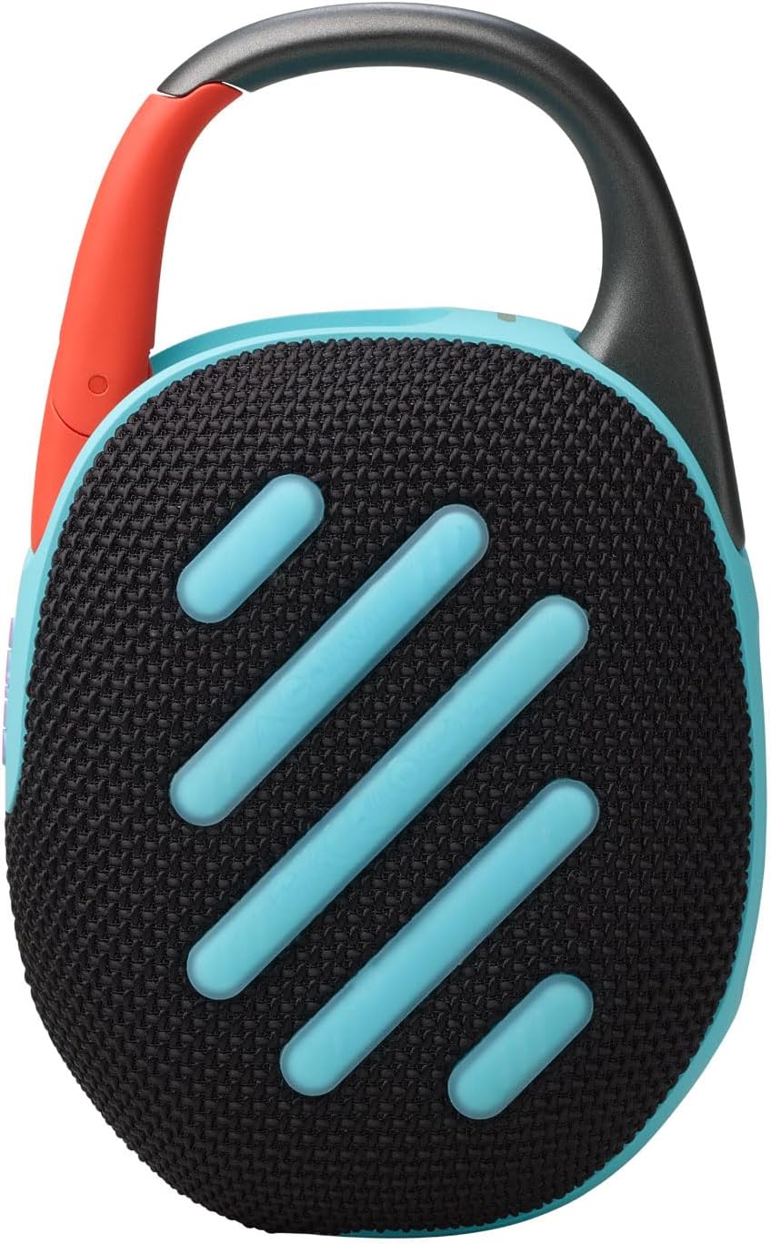 JBL Clip 5 Bluetooth Speaker and divvi! Protective Case - Black Orange