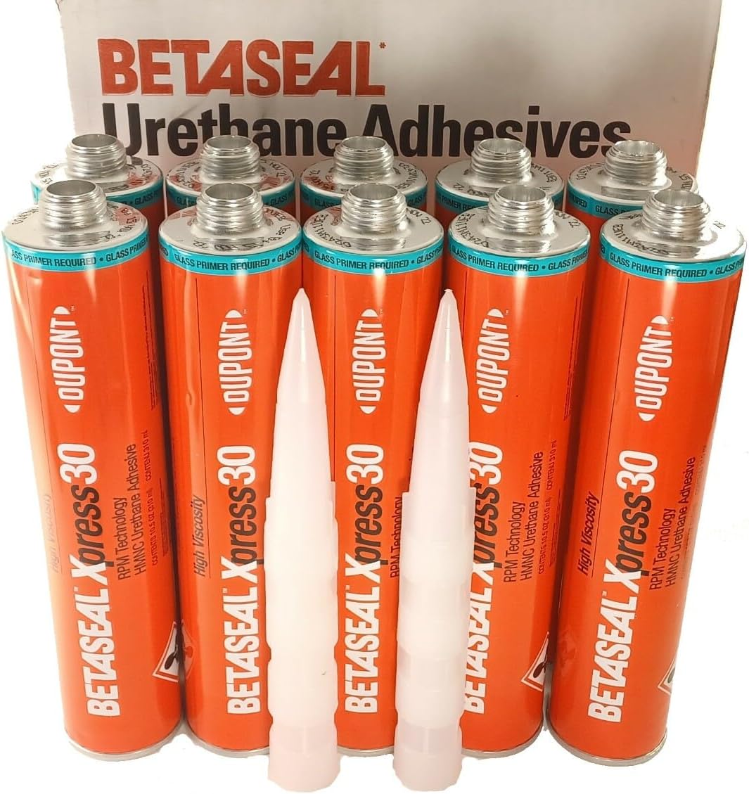 Dupont Betaseal Xpress 30 Advanced-Cure Auto Glass Urethane, Adhesive 10 Tubes