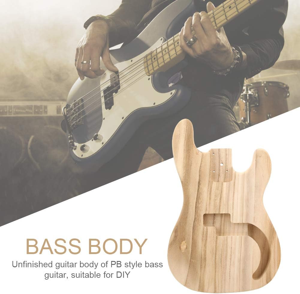Unfinished Guitar Bass Body Bass Body,Guitar Body Maple DIY Electric Guitar Parts Accessories Predrilled and Reusable for DIY Craft Lovers