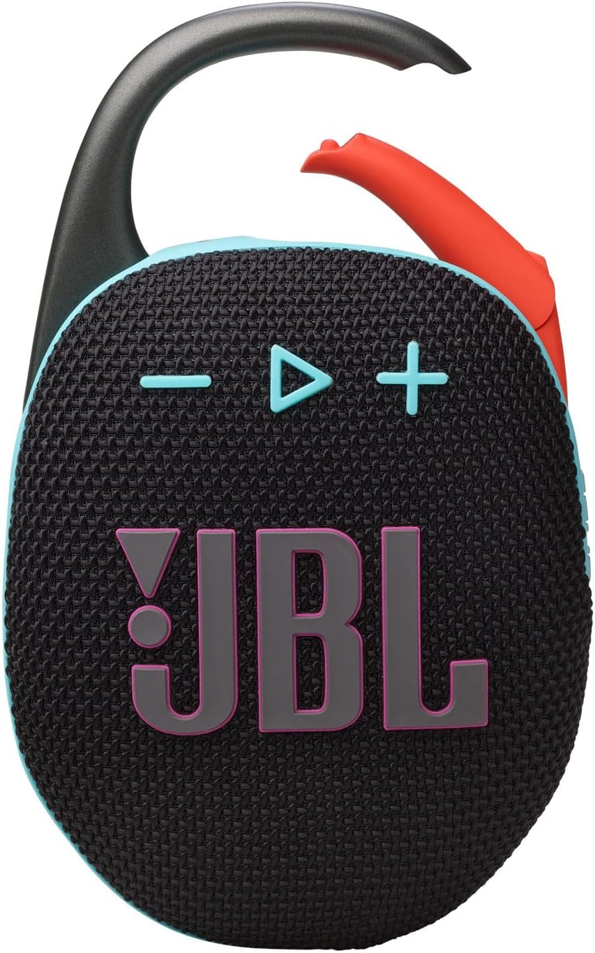 JBL Clip 5 Bluetooth Speaker and divvi! Protective Case - Black Orange