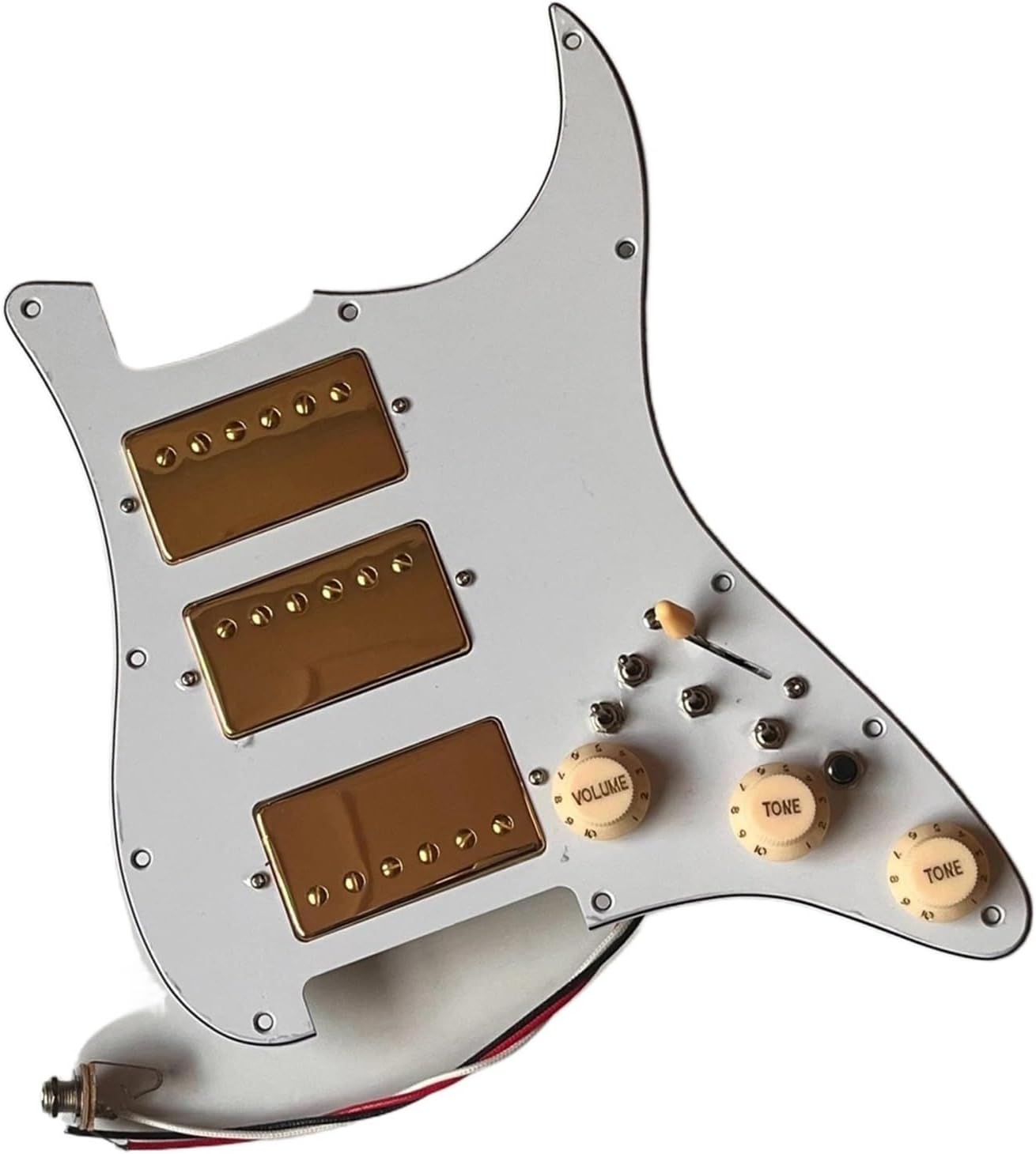 Prewired Electric Guitar Pickguard HHH Prewired Loaded Guitar ST Gold Humbucker Pickups Coil Splitting Switch For Electric Guitar Part Replacement