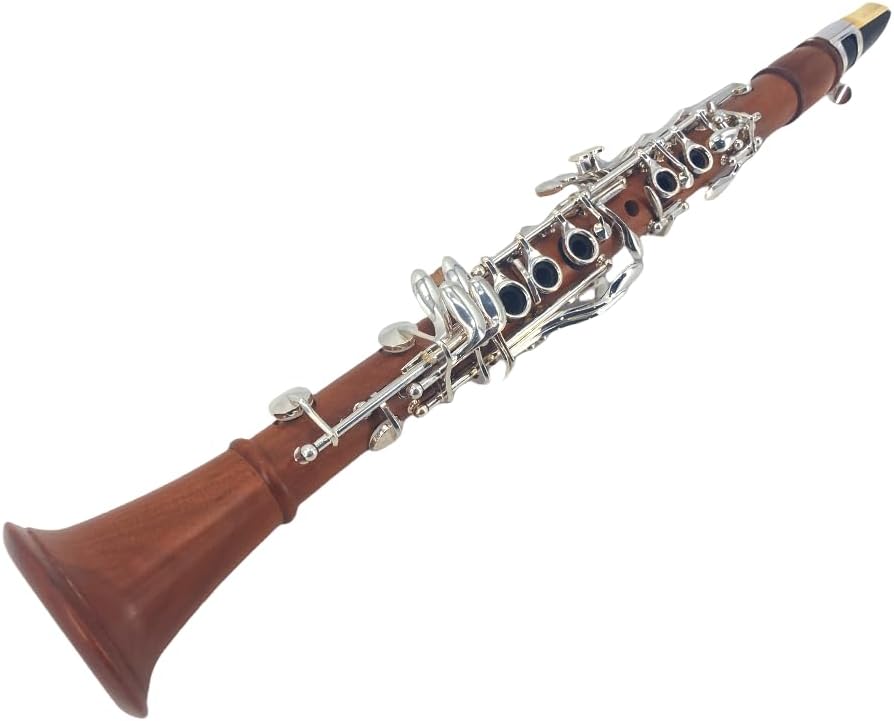 Professional E Flat Clarinet, Nickel Plated Keys Eb Clarinet For Beginner With 2 Barrels, White Gloves, Hard Case, Cleaning Kit
