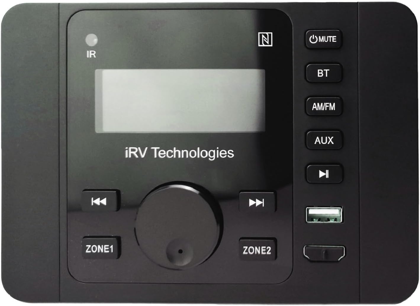 Car Stereo with Bluetooth,IRV Technology iRV36 Wireless Car Radio,Supports HDMI in&Out,APP,Digital Stereo Sound,A&FM,Clock,NFC,USB 5V Charging,2 Zones Wall Mount RV Stereo