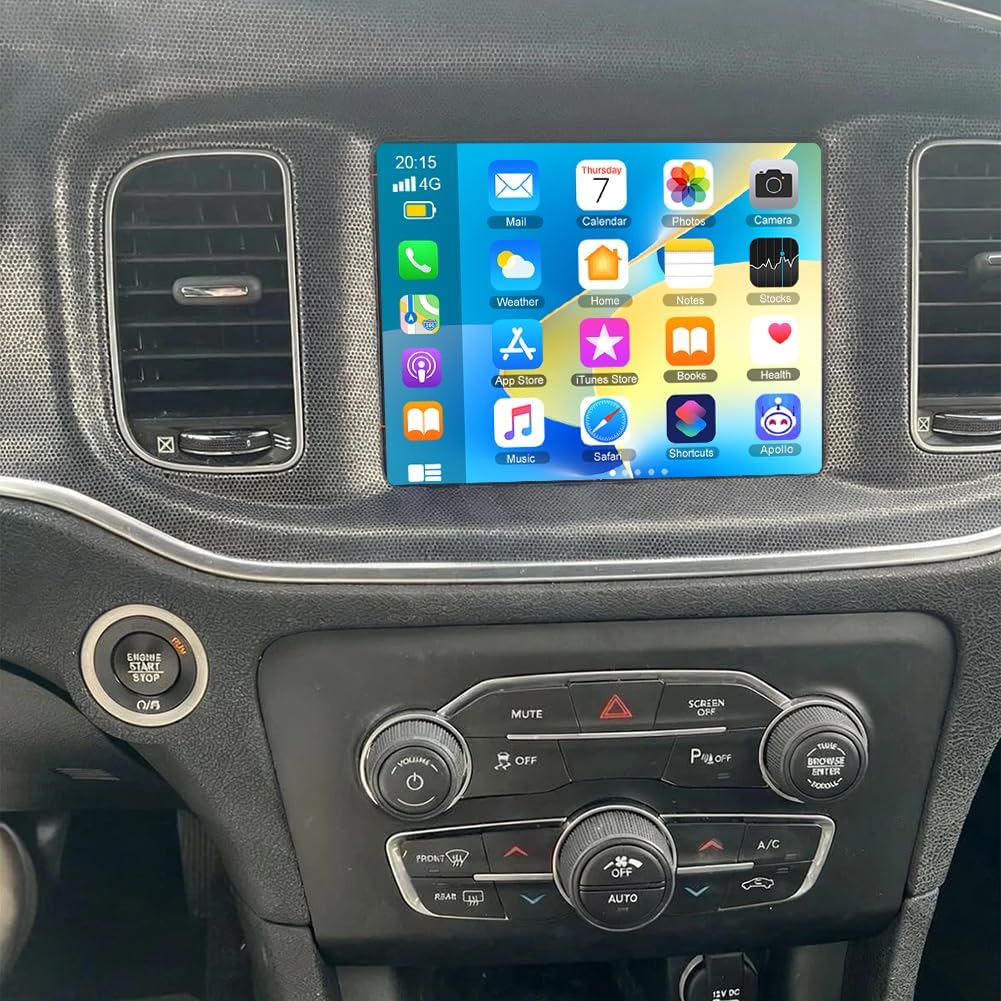 Android 14 Car Stereo for Dodge Charger 2015-2019,8.4 Inch Double Din Car Radio with Carplay & Android Auto, in-Dash Navigation Radio with BT Mirror Link WiFi FM Radio & Backup Camera-2+32G