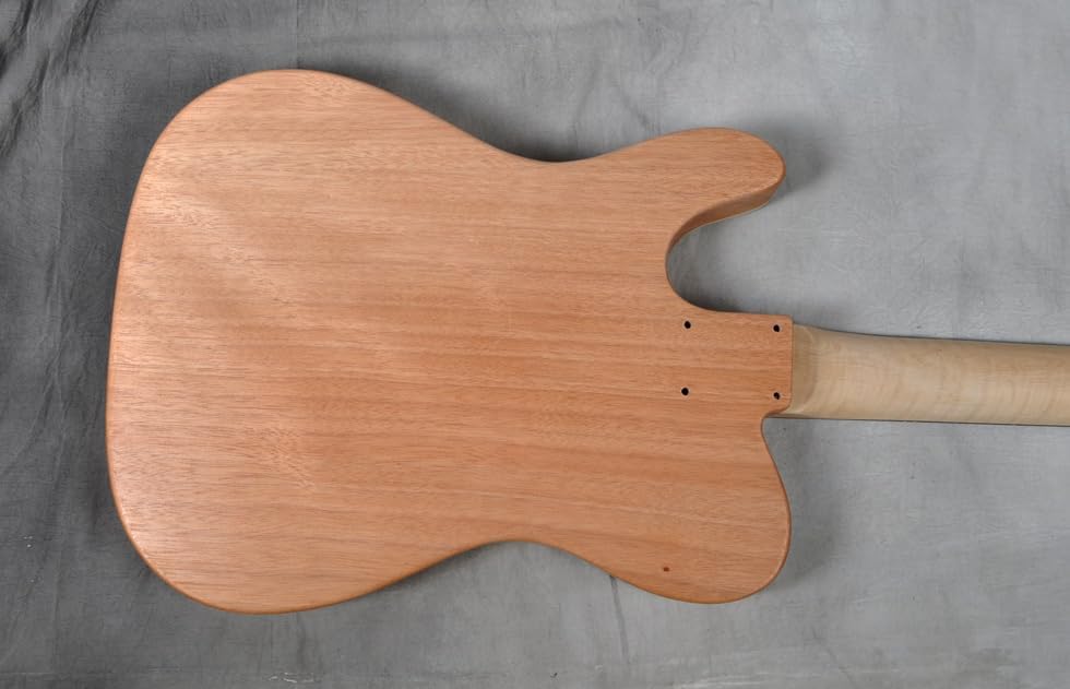 RSW DIY Electric Guitar Kit, Semi-Hollow Body DIY Electric Guitar Builder Kit Project Mahogany Unfinished New Single Cutaway