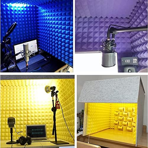 Portable Soundproof Booth, Sound Proof Foam Panels, Vocal Booth, Sound Booth, Sound Dampening, Microphone Soundproofing Acoustic Foam Panel, for Desktop Studio Vocal Audio