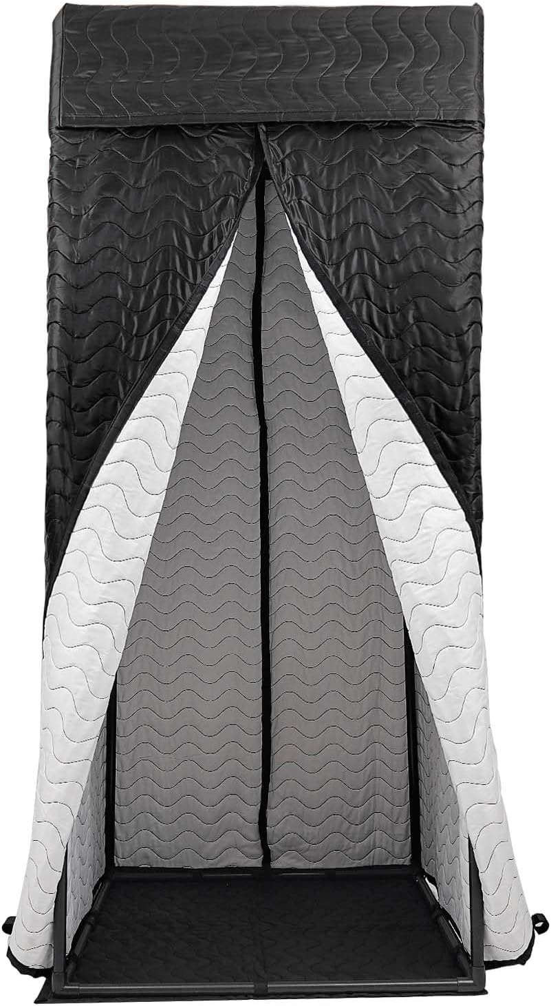 Portable Vocal Booth, 33.5 in Home Studio Recording Booth with Carrying Bag Adjustable Phone Holder Multifunctional Tray Sound Booth Studio Equipment for Recording Music at Home