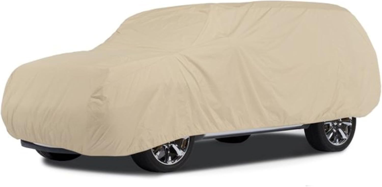 Covermates Contour Fit Car Cover - Light Weight Polyester, Weather Resistant, Elastic Hem, Vehicle Covers, Khaki
