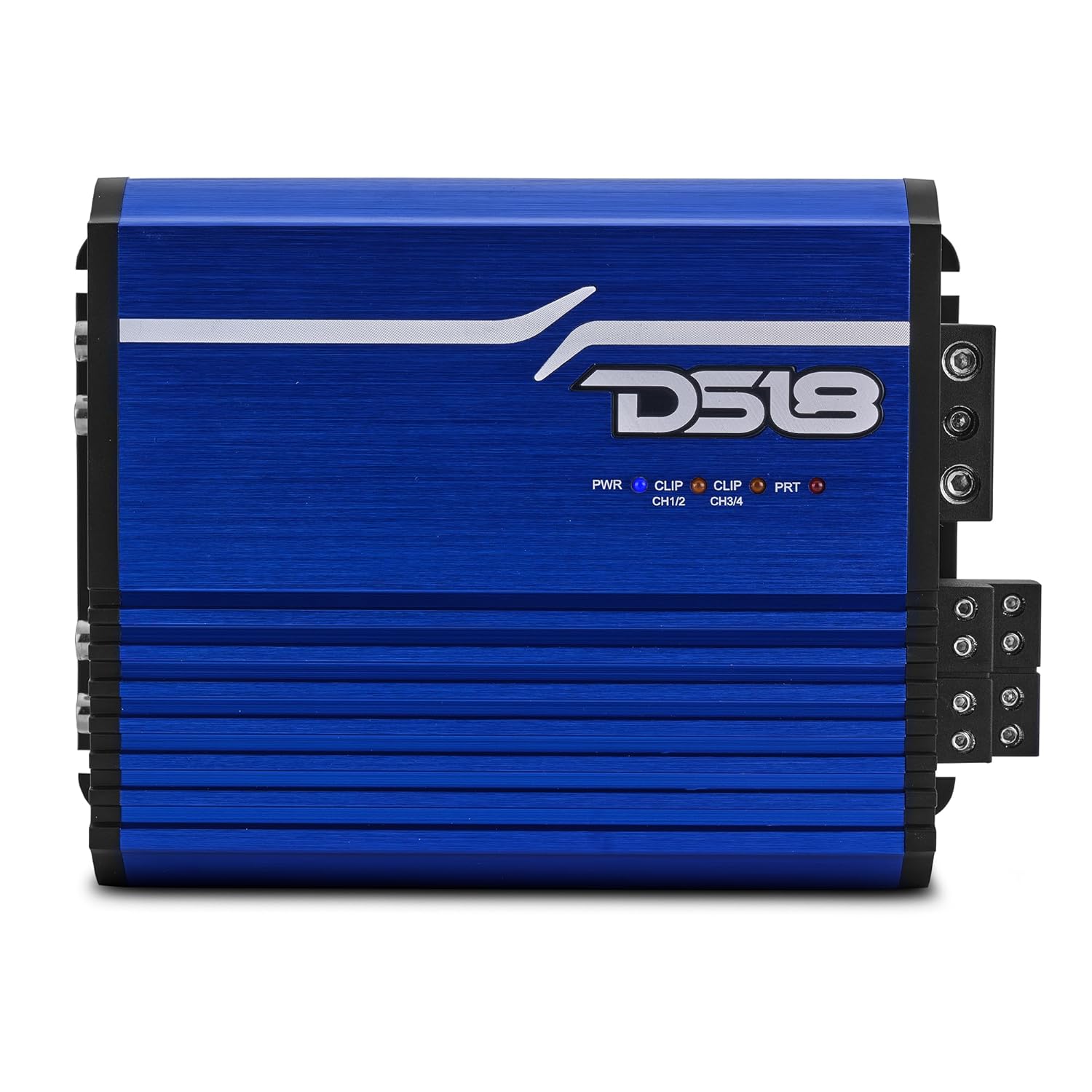 DS18 FRP-1.2K4/BL Compact 4-Channel Full-Range Class-D Amplifier | 1200W RMS | 1-Ohm Stable | Smart Cooling | Tiffany RCA | HPF/LPF Crossover | High Efficiency Digital Car Audio Amp