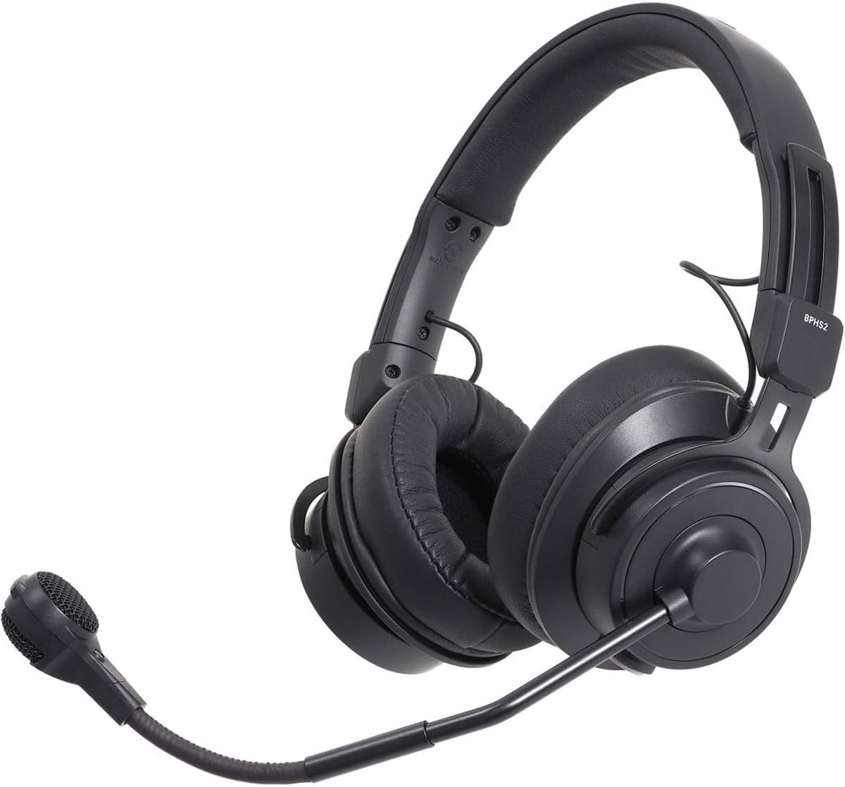 Audio-Technica BPHS2 Broadcast Stereo Headset with Hypercardioid Dynamic Boom Microphone Black