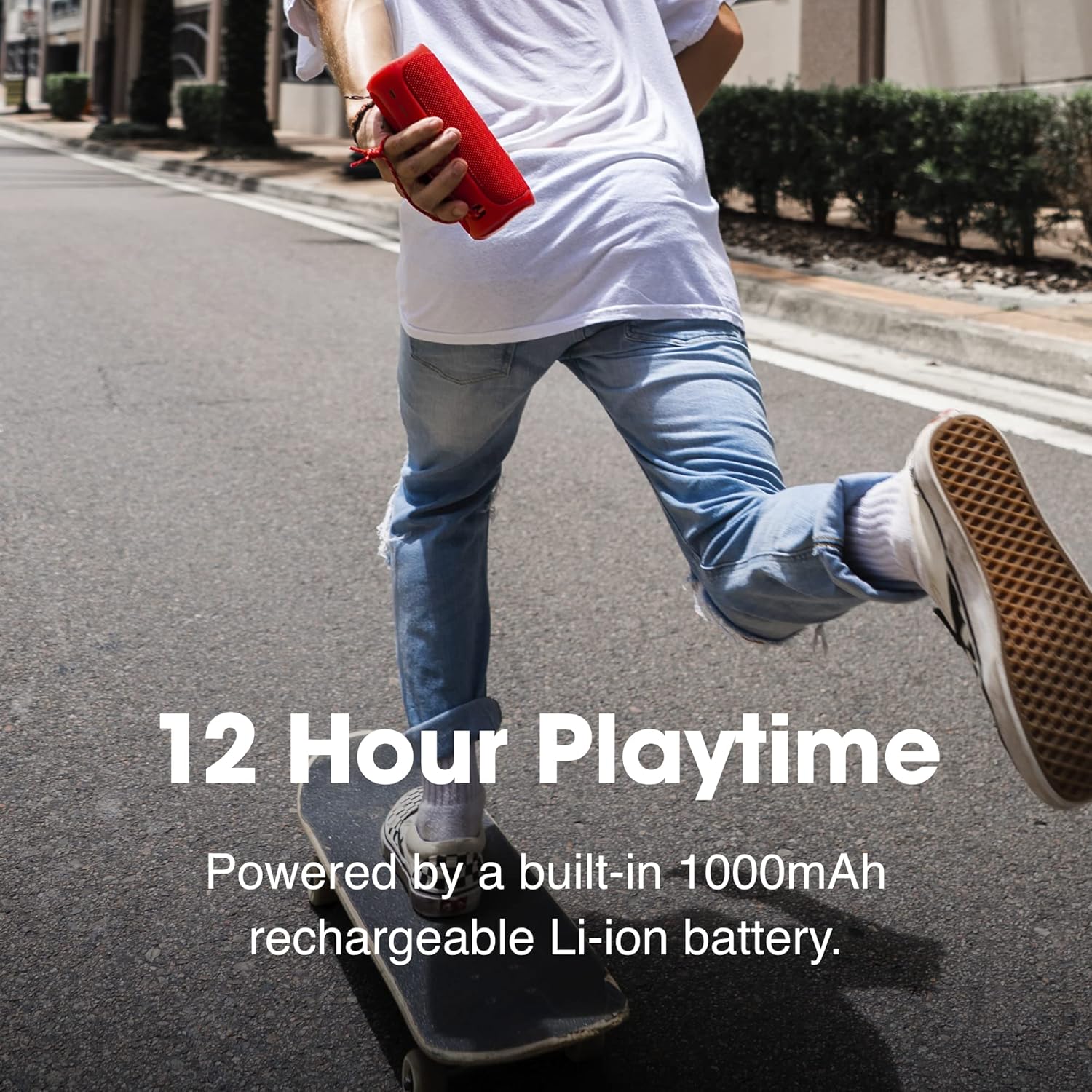 JBL Flip 6 - Portable Bluetooth Speaker, Powerful Sound and Deep Bass, IPX7 Waterproof, 12 Hours of Playtime, Speaker for Home, Outdoor and Travel (White) (Renewed)