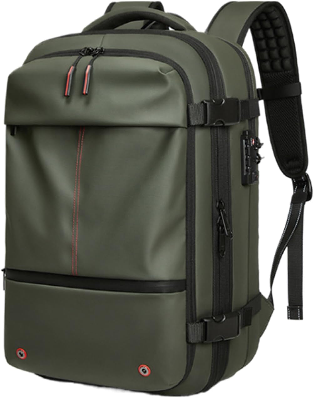 Expandable Multifunctional Large Capacity Backpack,Vacpack Backpack,Anti Theft Travel Backpack (army green)