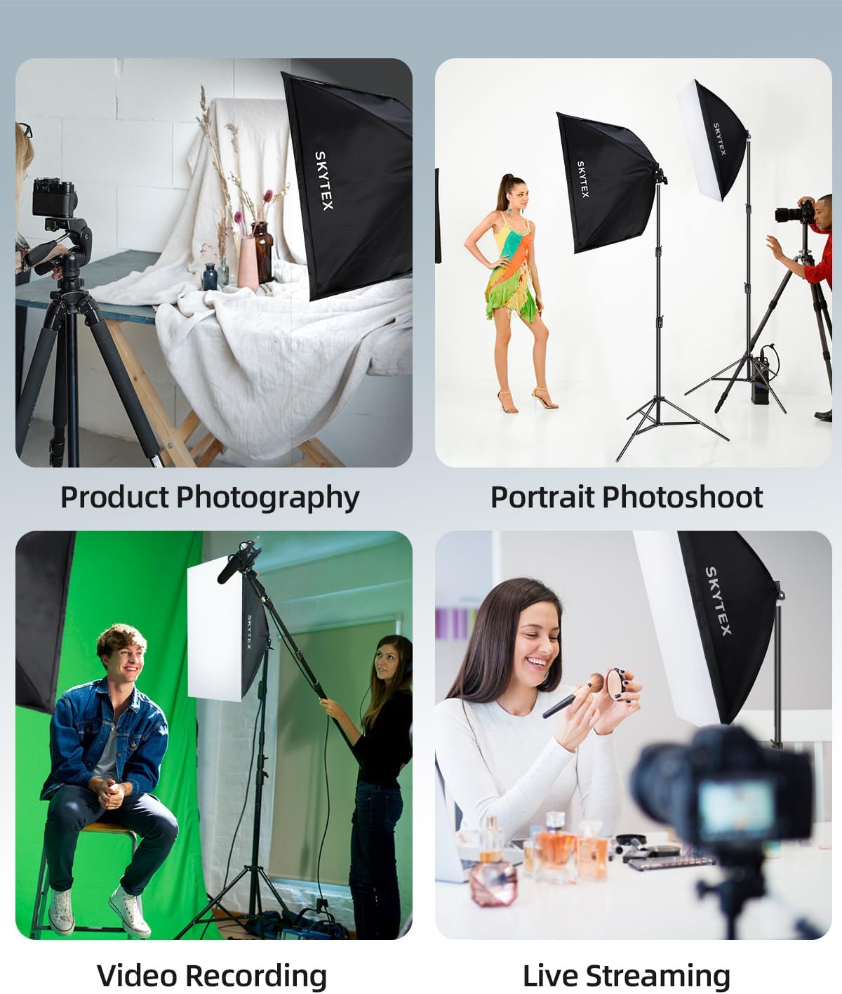 Skytex Softbox Lighting Kit 2Pack,20x28in Soft Box |Upgrade 135W 2700-6400K 100V-240V AC E27 LEDBulb Continuous Photography Lighting,Photo Studio Lights Equipment for Camera Shooting,Video Recording