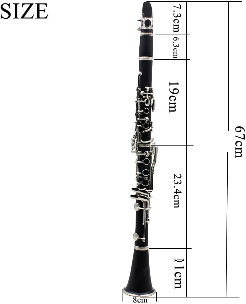 Bakelite B flat Clarinet 17 Key Exquisite Design Set with Cleaning Cloth Gloves Headless Bass Guitar Bridge bass bridge for Woodwind Instruments