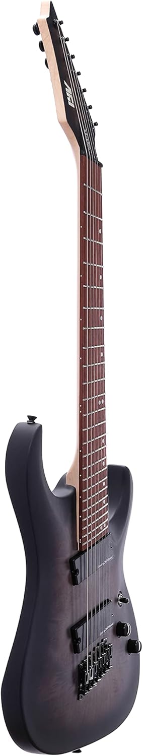 IYV- ISFF7-400 Solid Body with Burl Maple Top Electric Guitar, Charcoal Sunburst