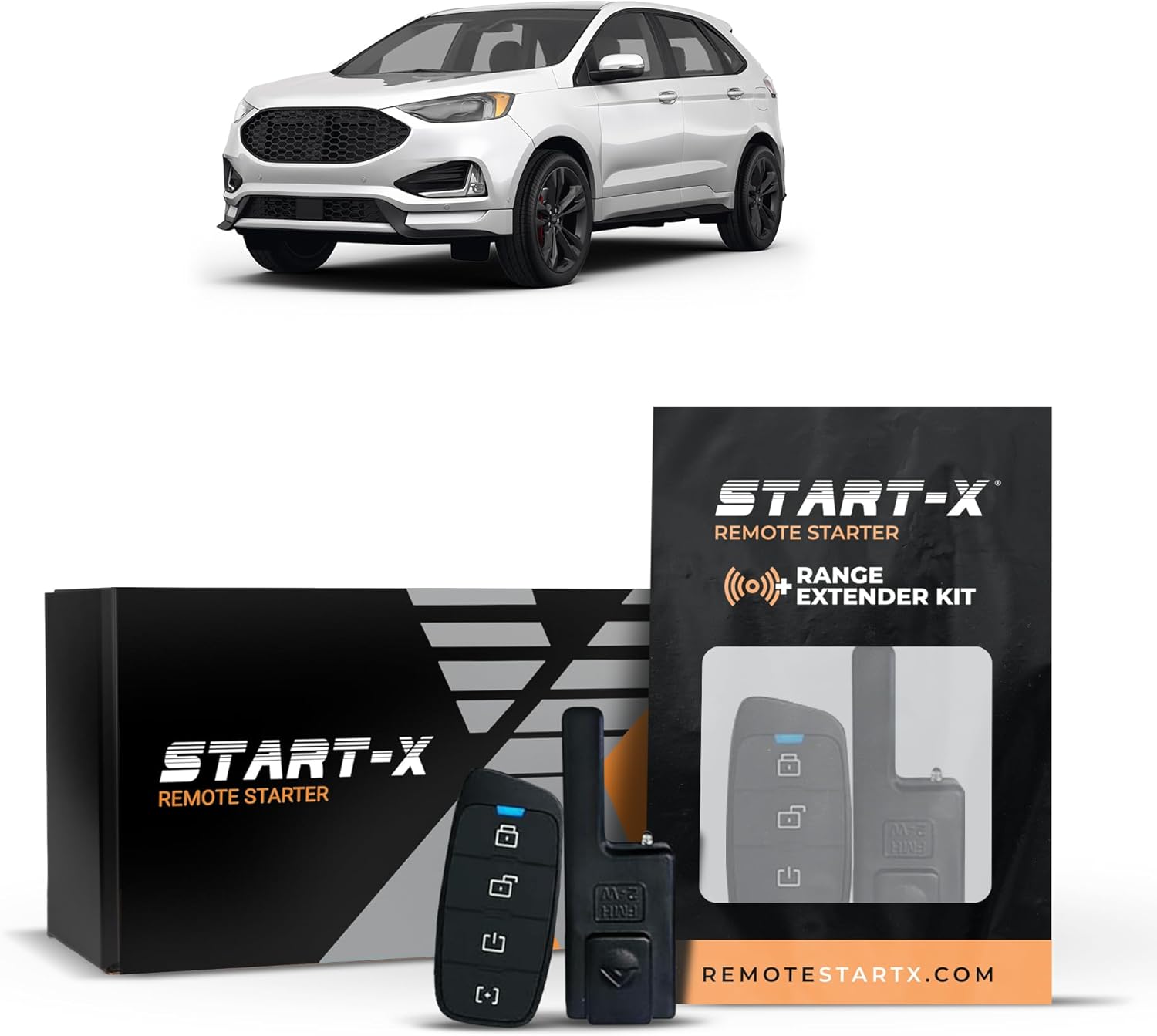 Start-X Remote Starter Kit + 3000ft 2 Way Range Extender for Ford Edge (2021, 2022, 2023, 2024) Vehicles with Push-to-Start Ignition