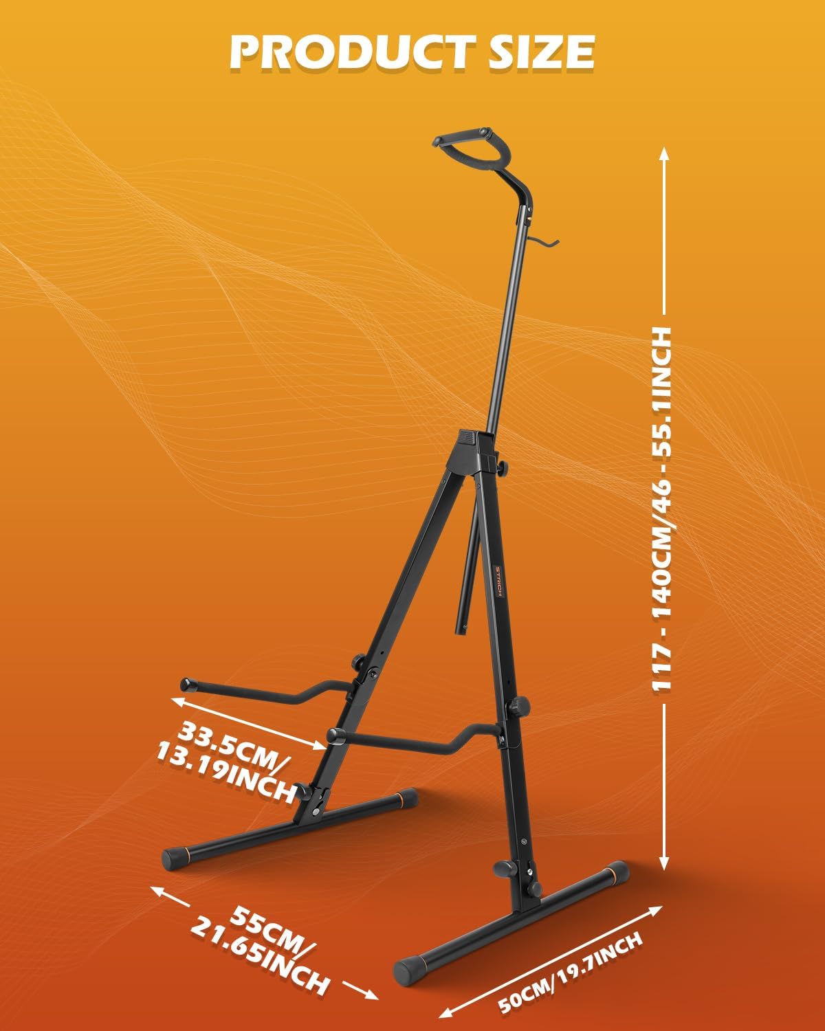 STRICH Adjustable Cello Stand with Bow Hook,Sturdy and 1/2 & 1/4 Double Bass,Contrabass,Bass,Fiddle,Floor Steel Holder for Home Studio Churches Display Travel Performance,SCS-10