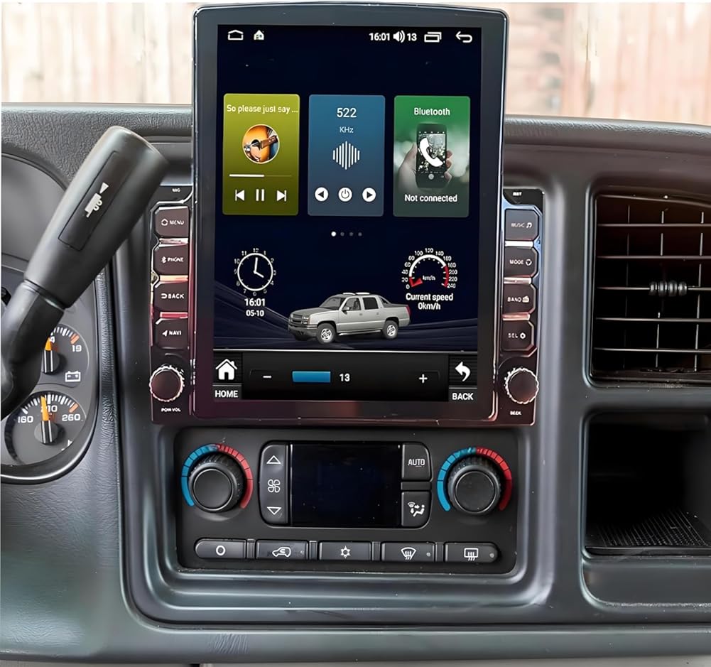 PHEZEN 9.7 inch Touchscreen 8 core Car Stereo Fit for Chevy Avalanche 2002-2006, Android 15 Car Radio with Carplay & Android Auto in-Dash Navigation BT Mirror Link WiFi Backup Camera 6+128G