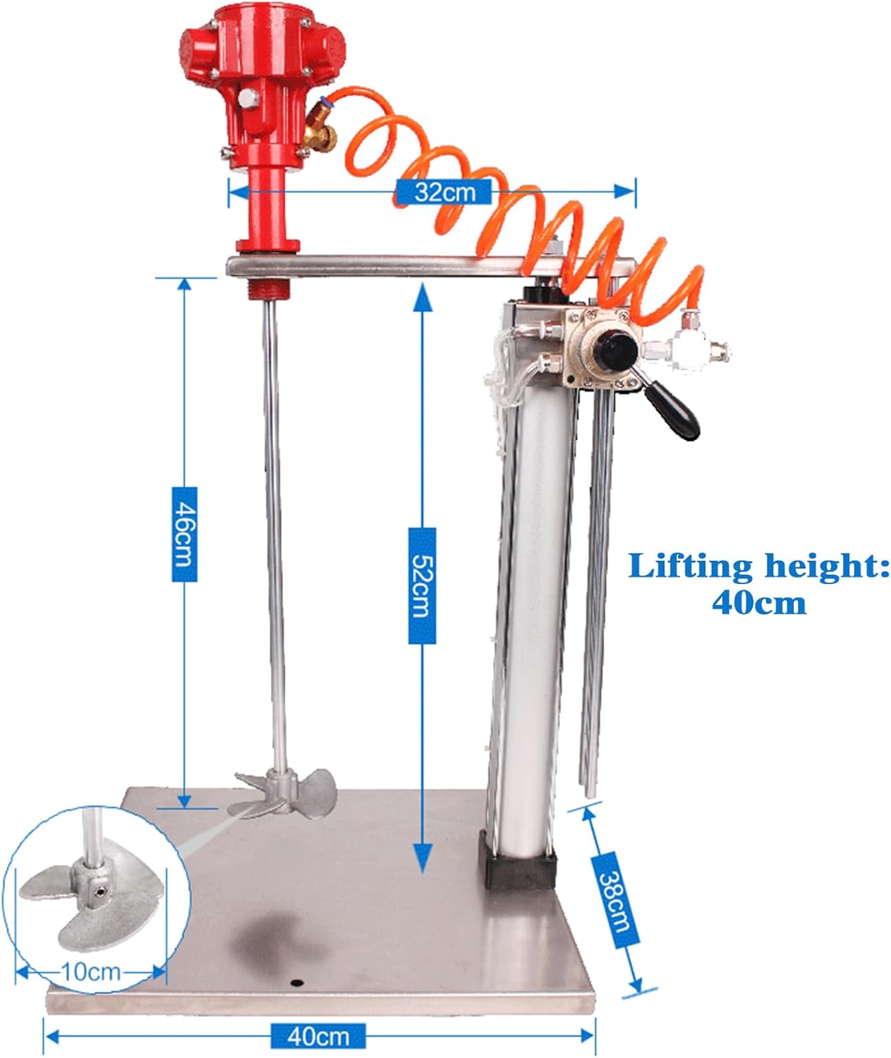 Pneumatic Paint Mixer Pneumatic Paint Mixer Machine, 5 Gallon Automatic Lift Paint Stirrer, for Paint Mixing in Paint Factory Home Industry