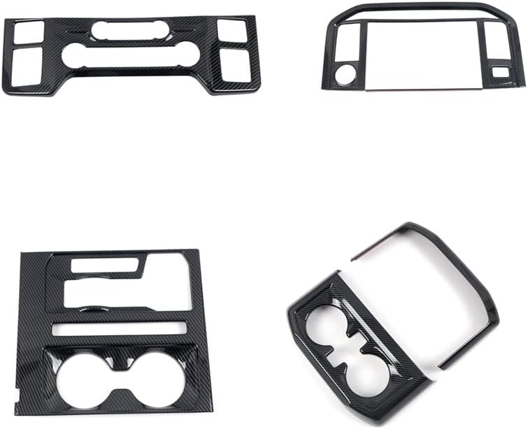for Ford F150 F-150 2021-2022 LHD Carbon Fiber Black Interior Kit Cover Trims 5pcs Car Accessories (Only fit for 4-Door Version)