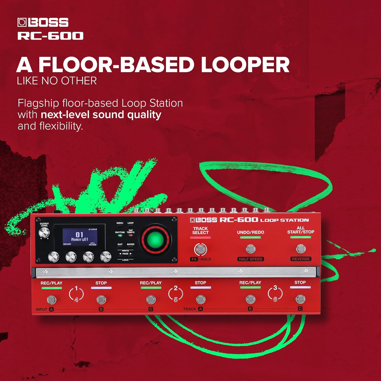 BOSS RC-600 Floor-Based Loop Station for Looping Musicians | Evolved Features & Customizable Functions | Next-Generation Sound Quality | Massive Onboard Effects Options | Unmatched Real-Time Control