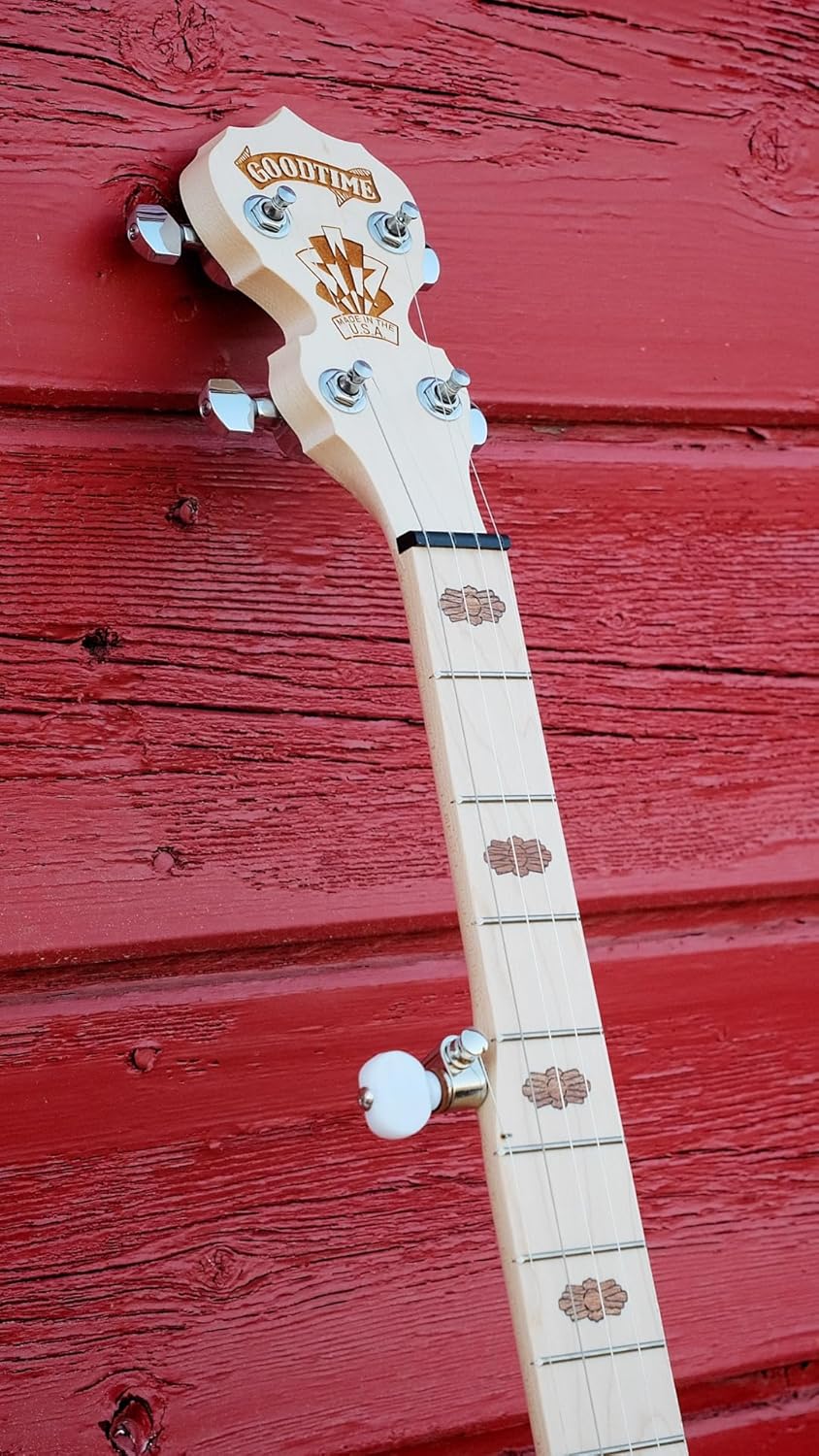 Deering Goodtime Two (2) LEFT HANDED 5-String Maple Resonator Bluegrass Banjo Bronze Powercoat Hardware, Art Deco Inlay with Instrument Alley Gig Bag, Strings, Mute, Tuner, Picks, Bundle