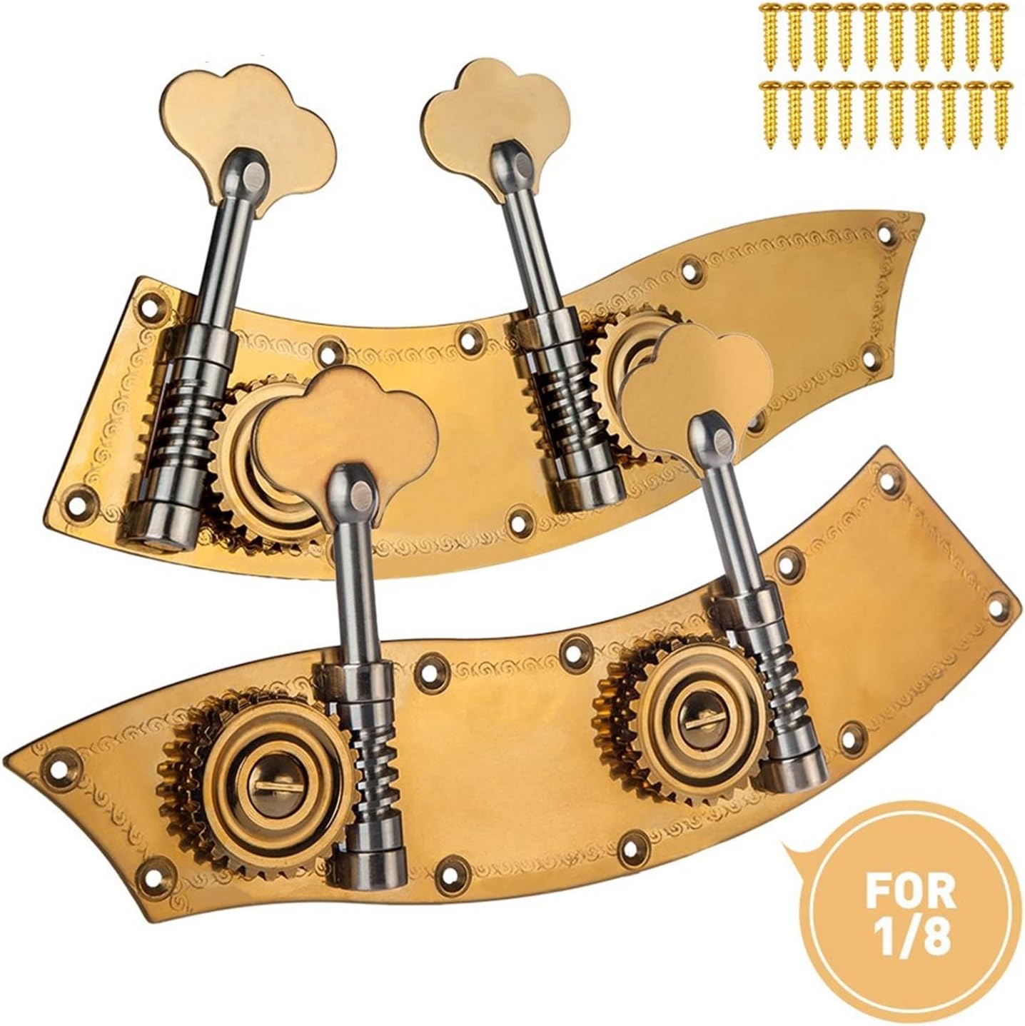 Tuning Pegs Tuner Set Dual Tuner Plate/Single Tuner/German Style Bass Tuner Bass Machine Head Violin Parts (Color : 18)
