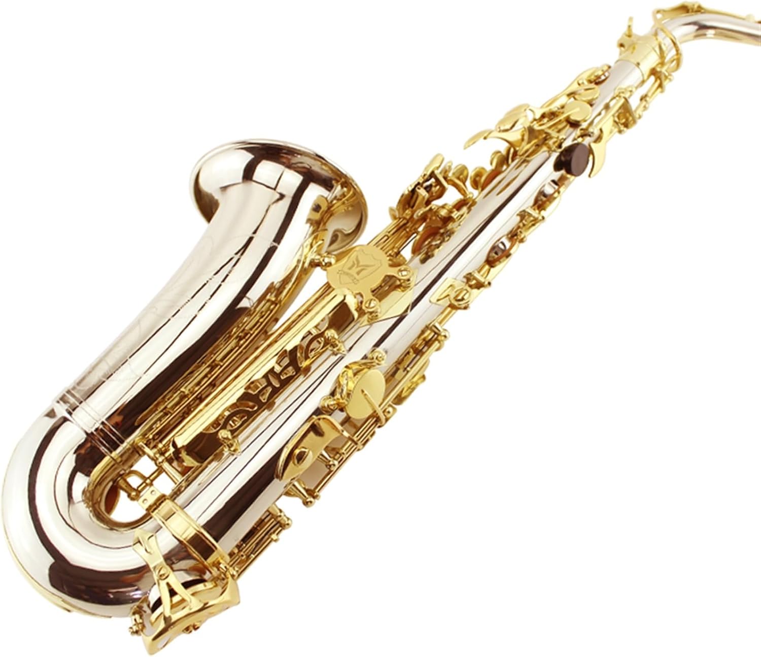 White Copper Body Gold Key Saxophone Wind Instrument E Flat Alto Professional Performance Beginner Level