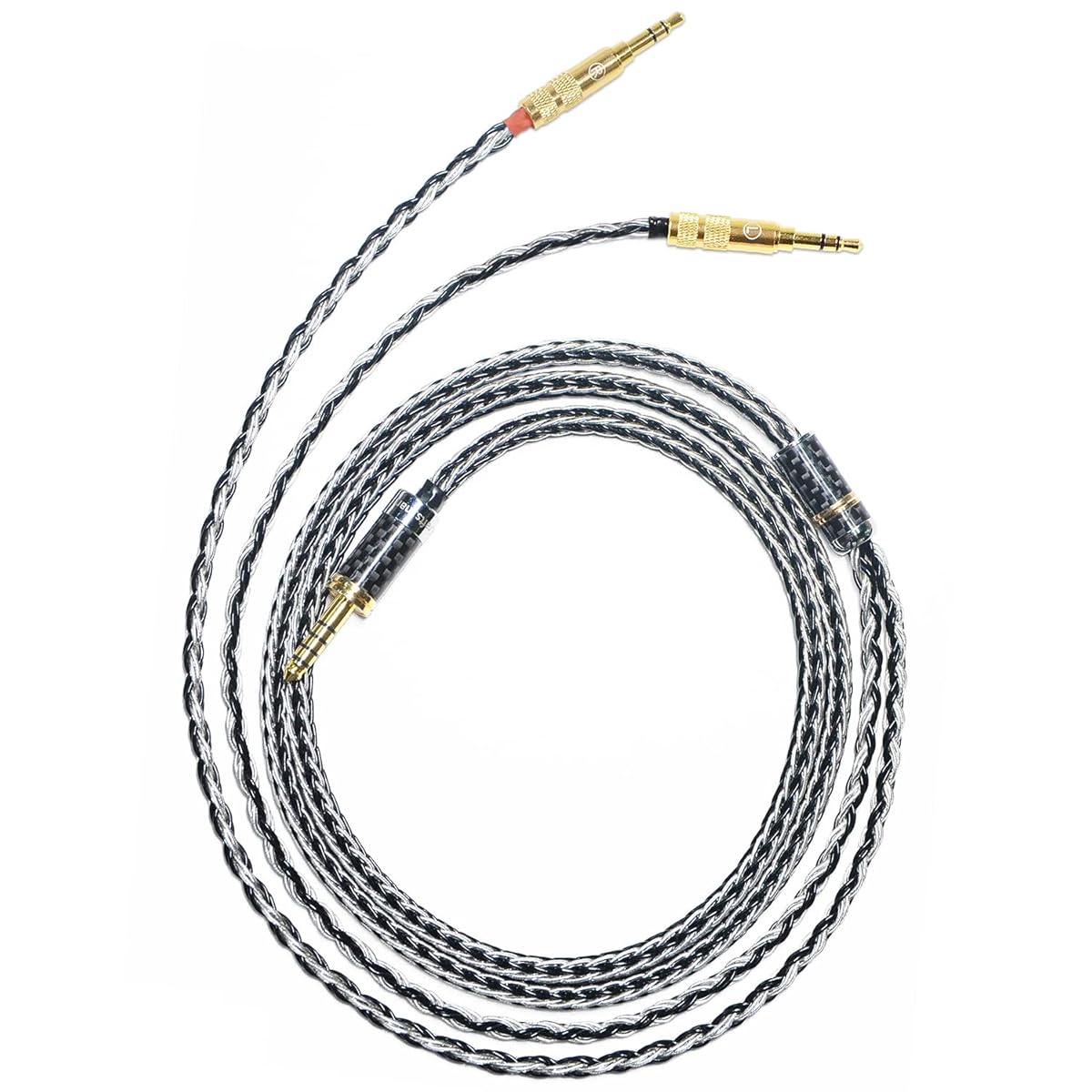 16 Strands 7N Single Crystal Copper+Silver Mixed Headphones Replacement Cables for Beyerdynamic T1 2nd T1 3nd T5P 2nd T5P 3nd AMIRON (4.4mm Plug)