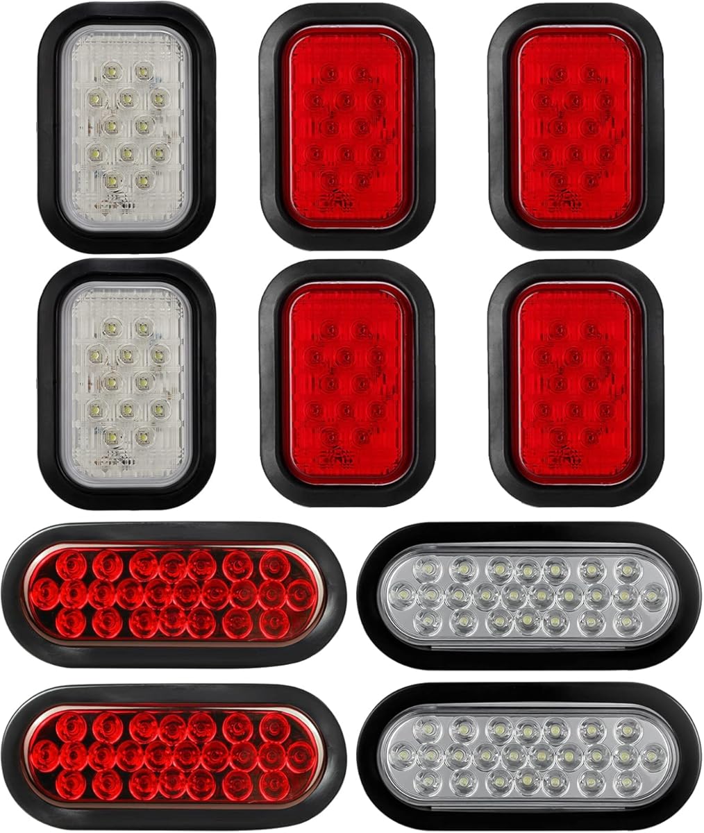 Partsam Led Trailer Lights Kit, 4Pcs(2Red+2White) 6