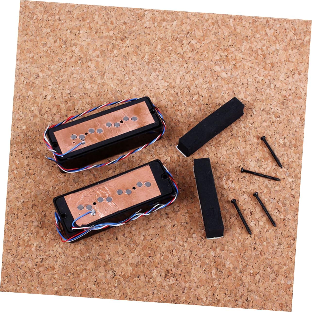 BESPORTBLE 5-String Double Layer Bass Pickup Set Soapbar Humbucker Bass Guitar Parts for