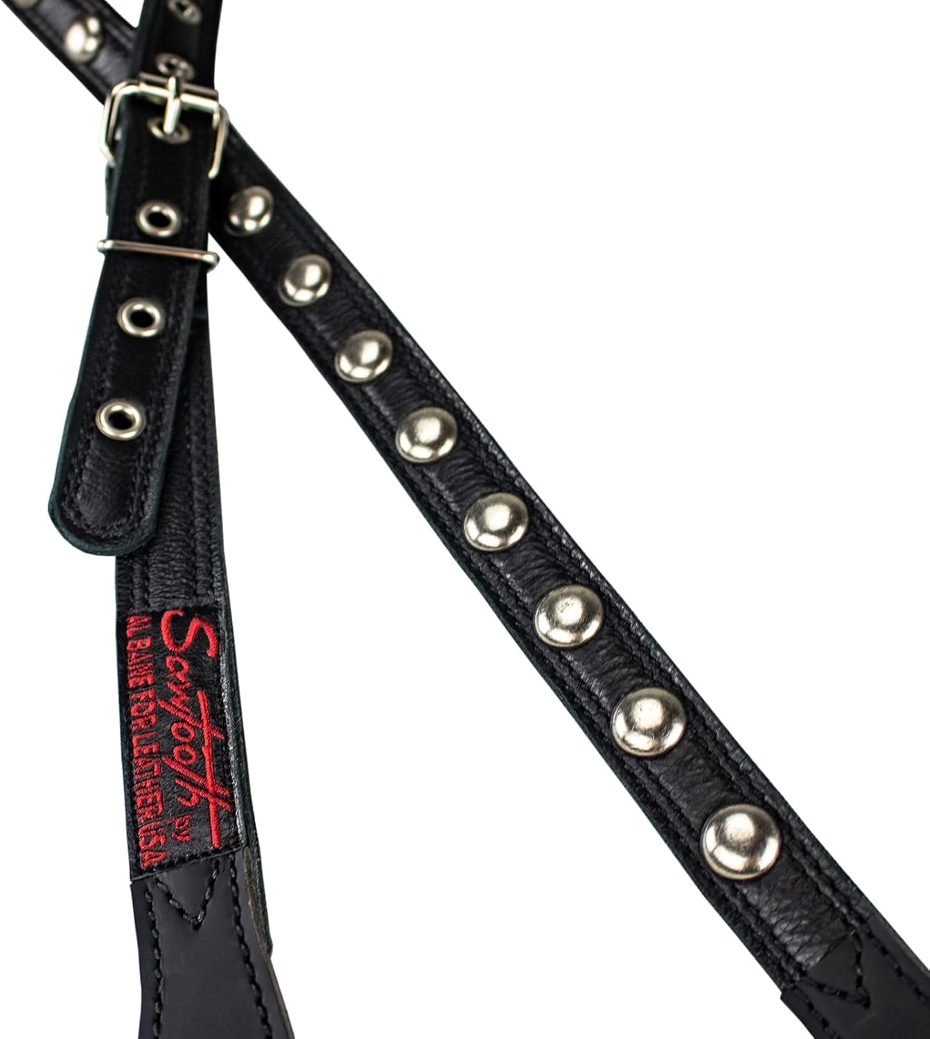Sawtooth Distressed Nickel 1” Wide Leather Guitar Strap Hand Crafted in The U.S.A. (ST