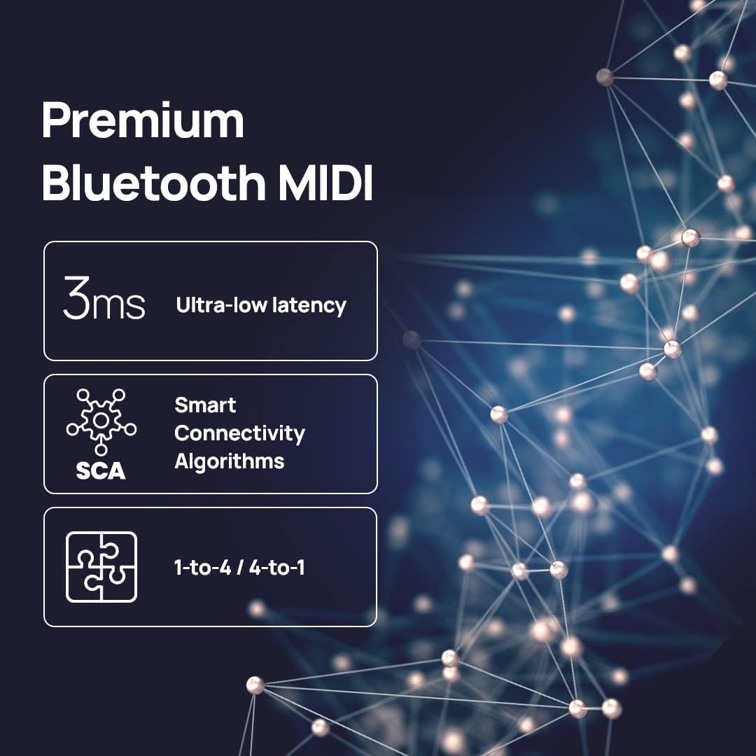 CME WIDI Thru6 BT - 2-in-6-out MIDI Thru/Split with 5-pin DIN and Bluetooth MIDI - future-proof technology, high-speed transfer of all MIDI data, extreme accuracy for all MIDI devices