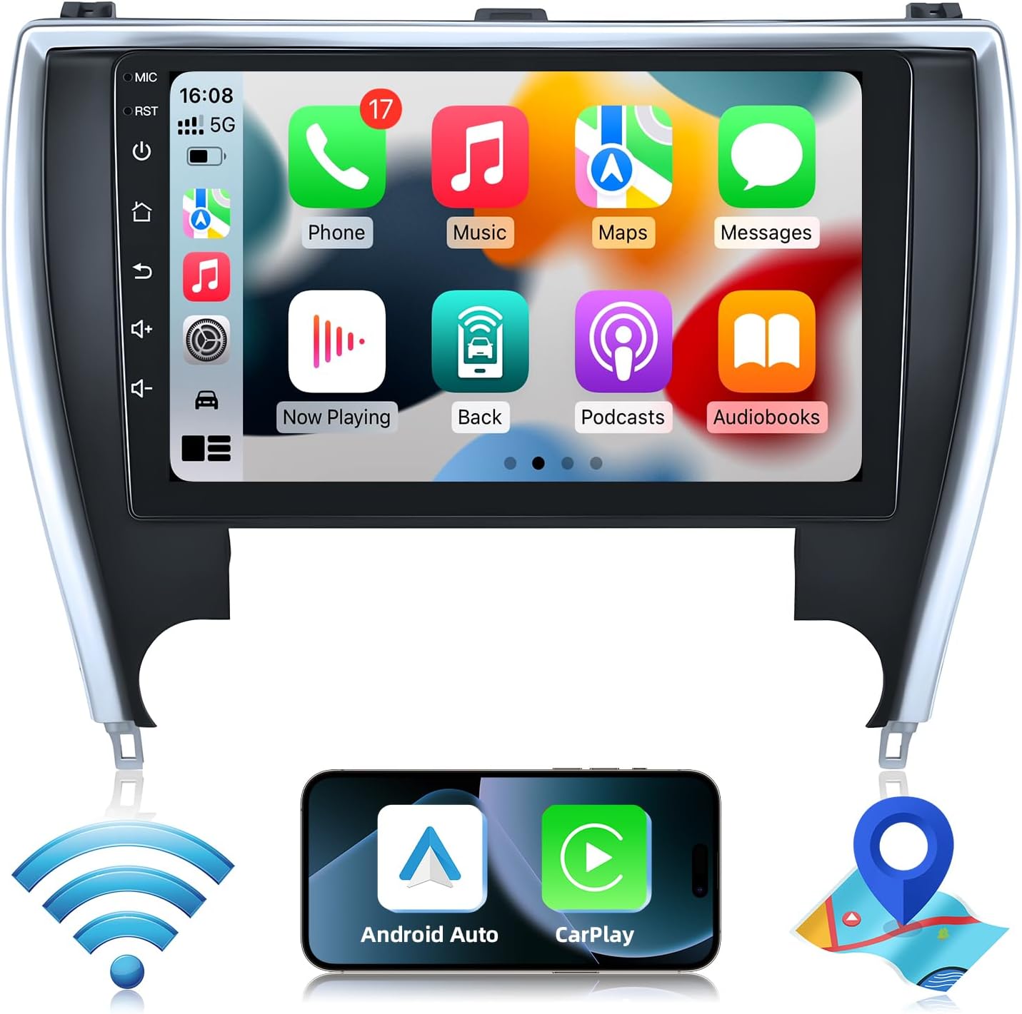 [8core 6+128G] Android 13 Radio for Toyota Camry 2015 2016 2017: Upgrade 5GWiFi Double Din Car Stereo Replacement 1280 * 800 HD Touchscreen Accessories FM/AM/RDS GPS Navigation Bluetooth