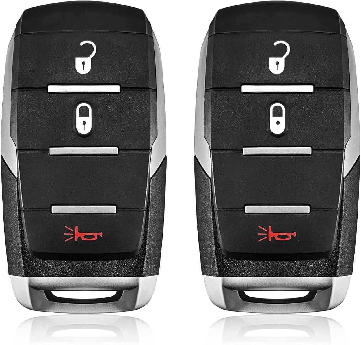 2 Keylessbest Replacement for 2019-2024 Dodge Ram 1500 Pickup Key Fob Remote Control OHT-4882056 3 Buttons 433.92MHz