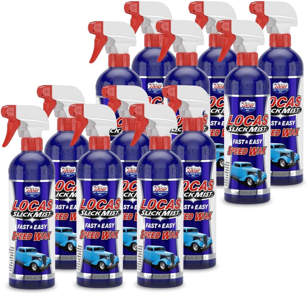 Quick Shine Speed Wax – 12 Pack (24 oz Each) | Gentle Surface Cleaning & Shine | Simple Spray-On Care for Multiple Vehicles