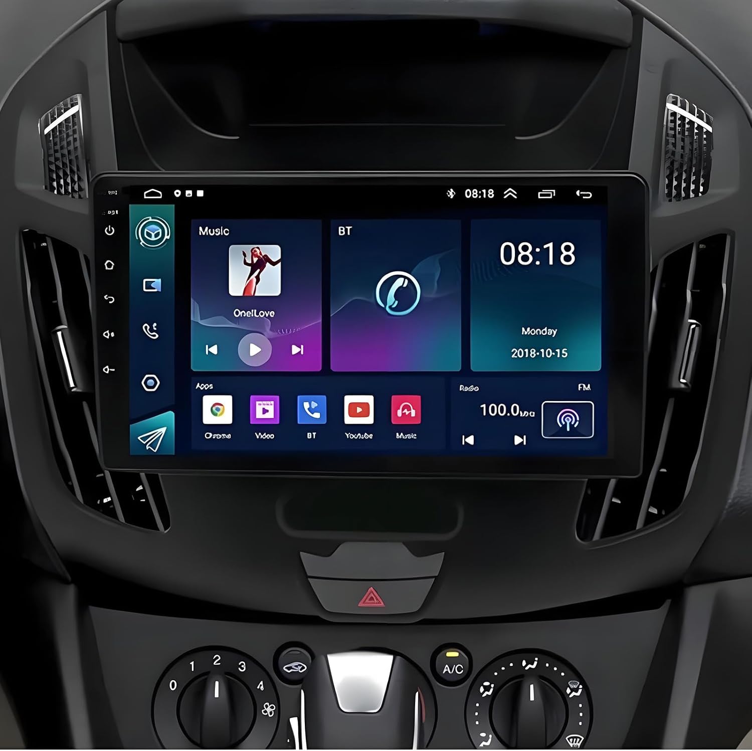 Android 14.0 Car Stereo Radio for Ford Transit/Tourneo Connect 2014-2018, 9inch Touch Screen Car Audio Receivers with Carplay Android AutoGPS Navigation Bluetooth WiFi Backup Camera 4G+64GB