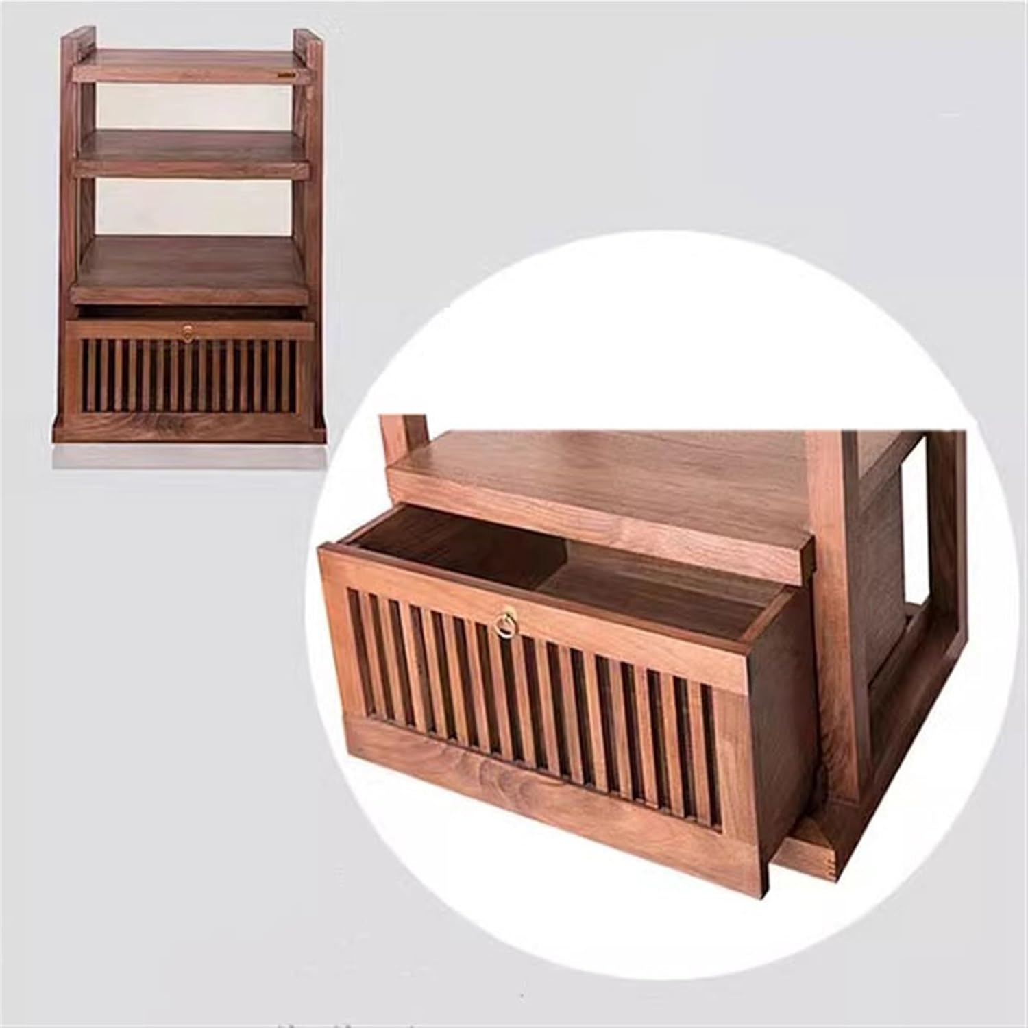 Audio Rack Audio Rack Amplifier Cabinet Amplifier Rack Sound Rack Cabinet Solid Wood Professional Placement Rack with Drawer Sound Cabinet Media Cabinet(61 * 53 * 91cm)