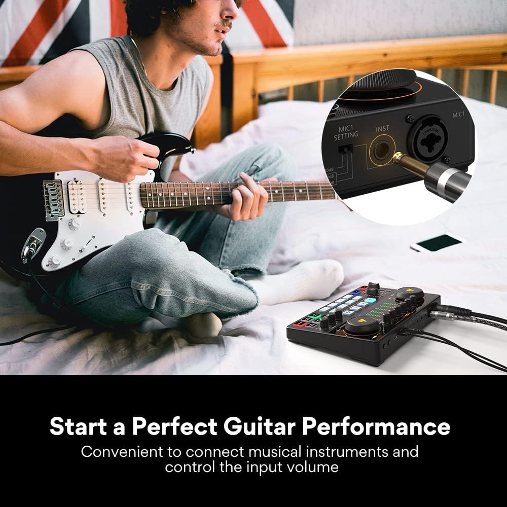 Audio Interface with XLR Condenser Microphone and Studio Microphone-Podcast Equipment-MAONO-MaonoCaster-All in One - with premium mic preamp for Podcast Recording, Streaming, Youtube, PC, Smartphone