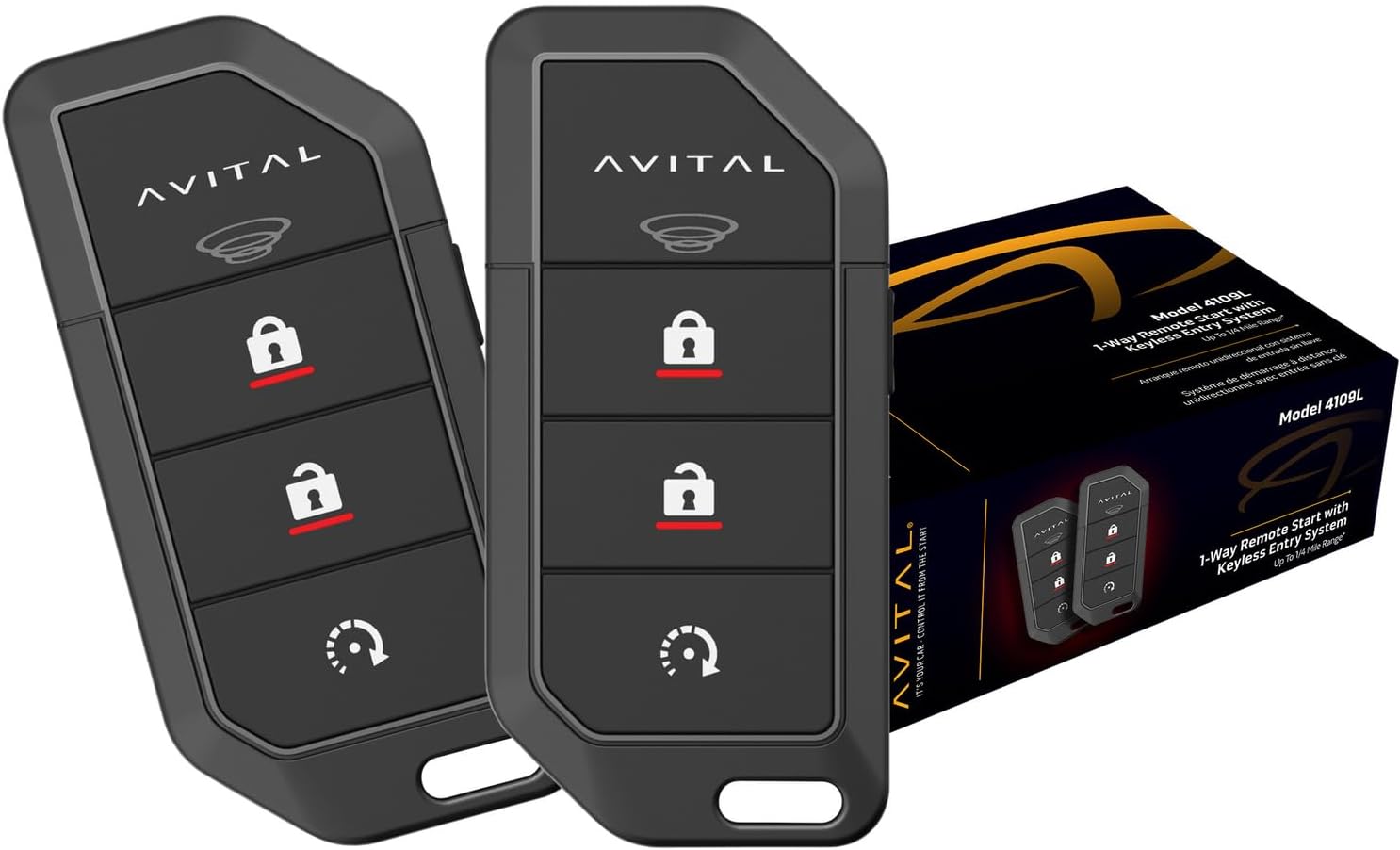 Avital 4109L 1-Way Remote Start System with Two 4-Button Remotes
