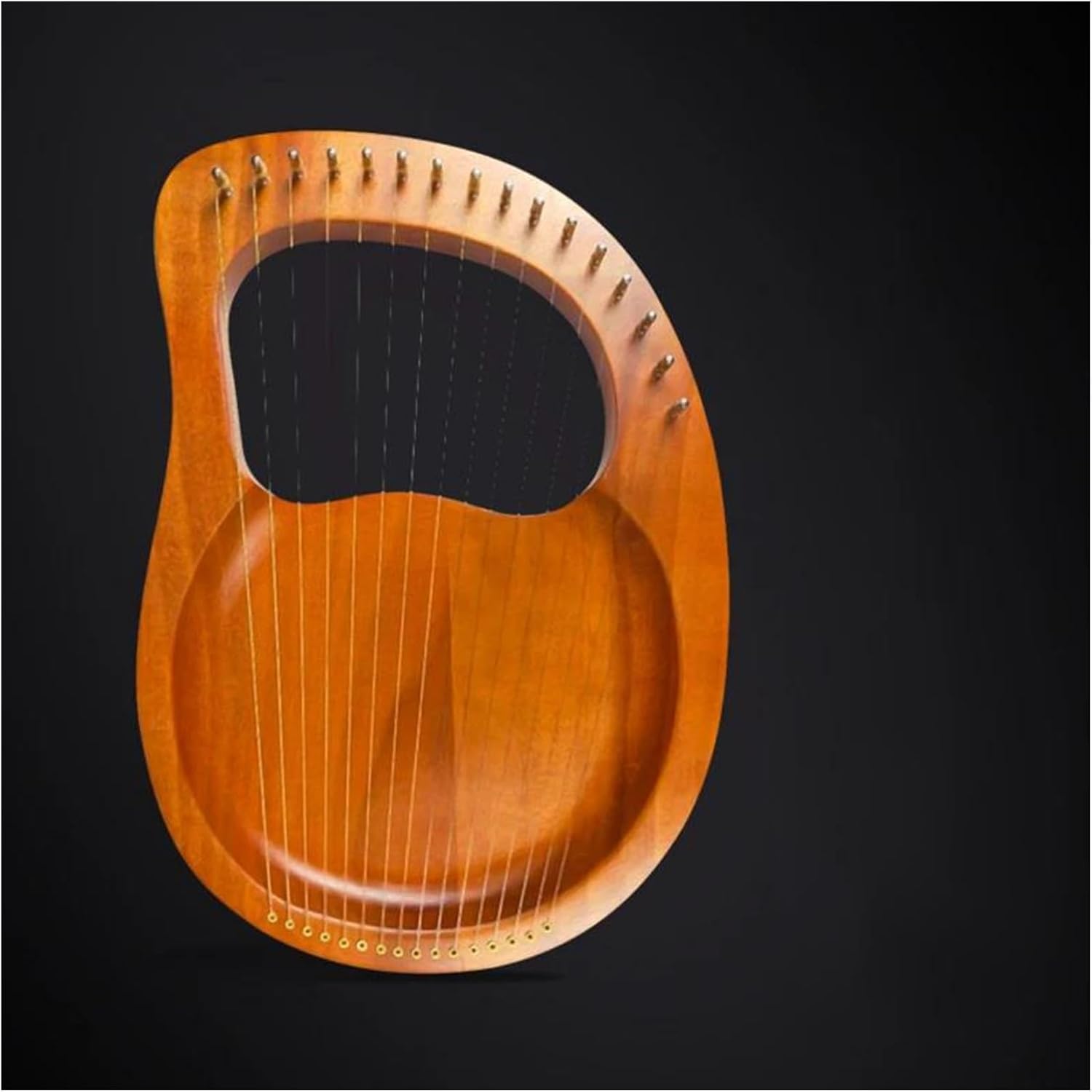 Lyre Harp Set Wooden Mahogany Lyre Harp With Tuning Tool For Beginner Musical Instrument 16 Strings Stringed(Brown)